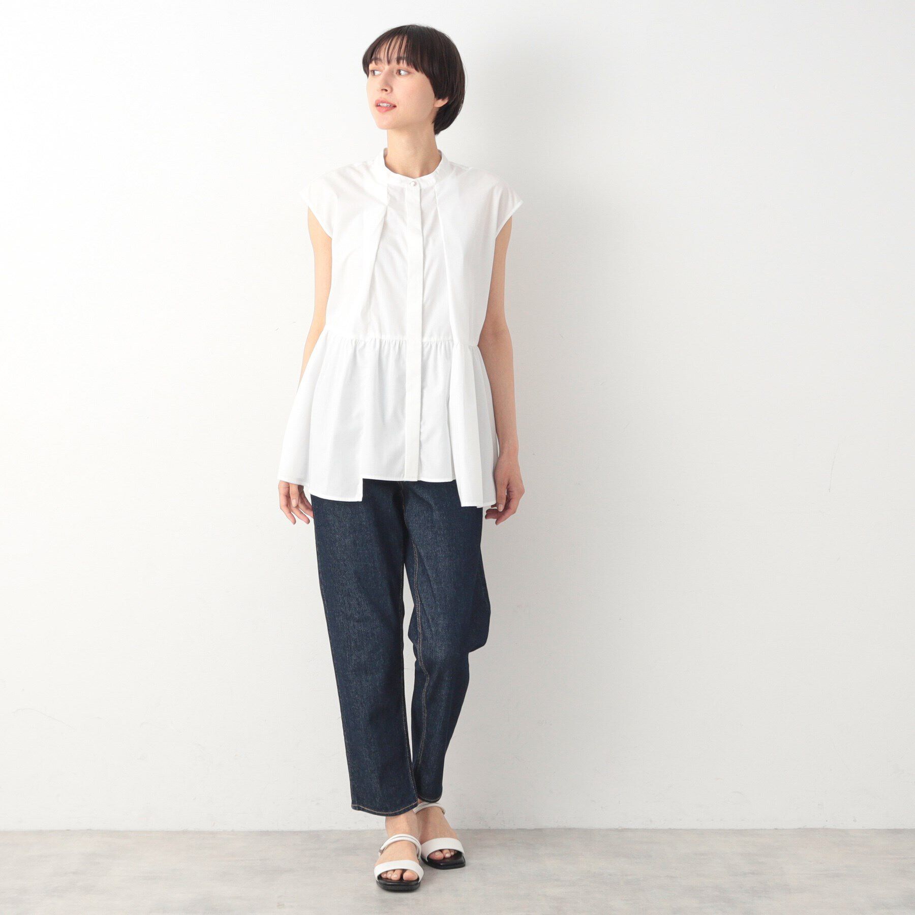 Dessin「【洗える】タックデザインペプラムブラウス」|シャツ・ブラウス|