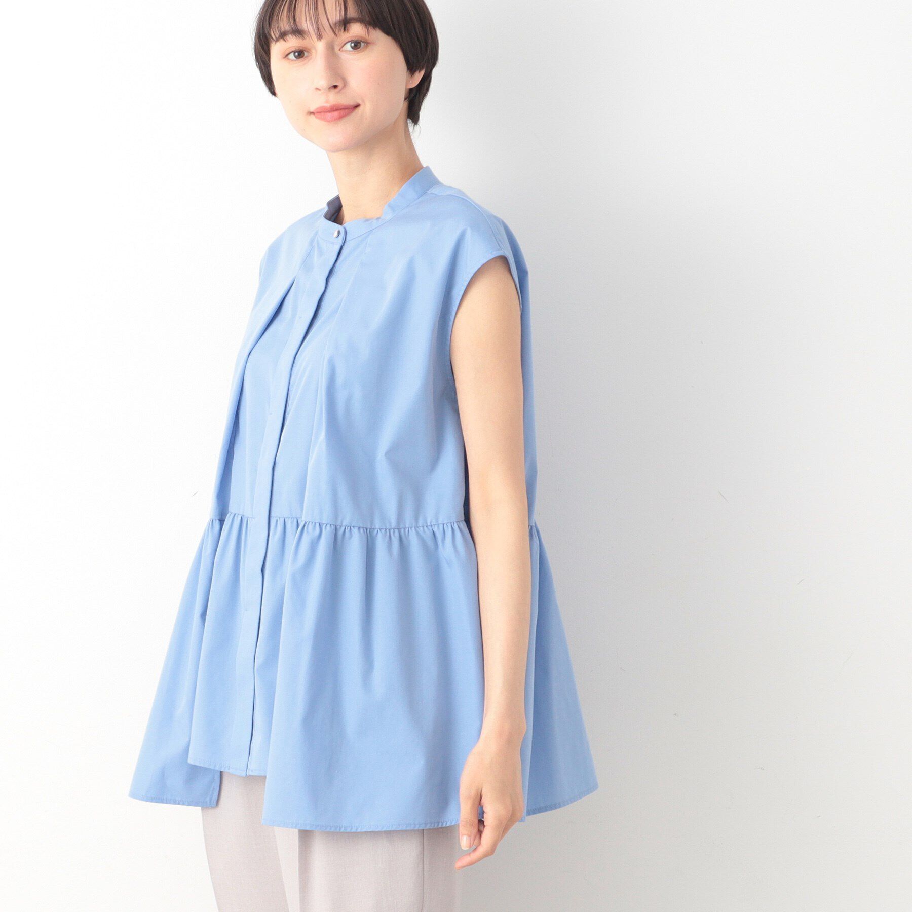 Dessin「【洗える】タックデザインペプラムブラウス」|シャツ・ブラウス|