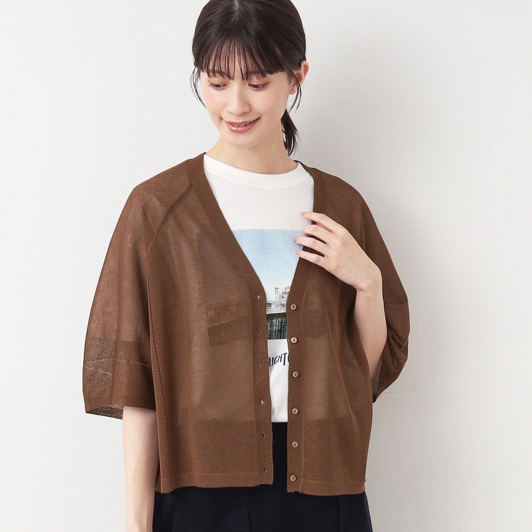 Dessin「【洗える】ランタンスリーブカーディガン」|カーディガン|