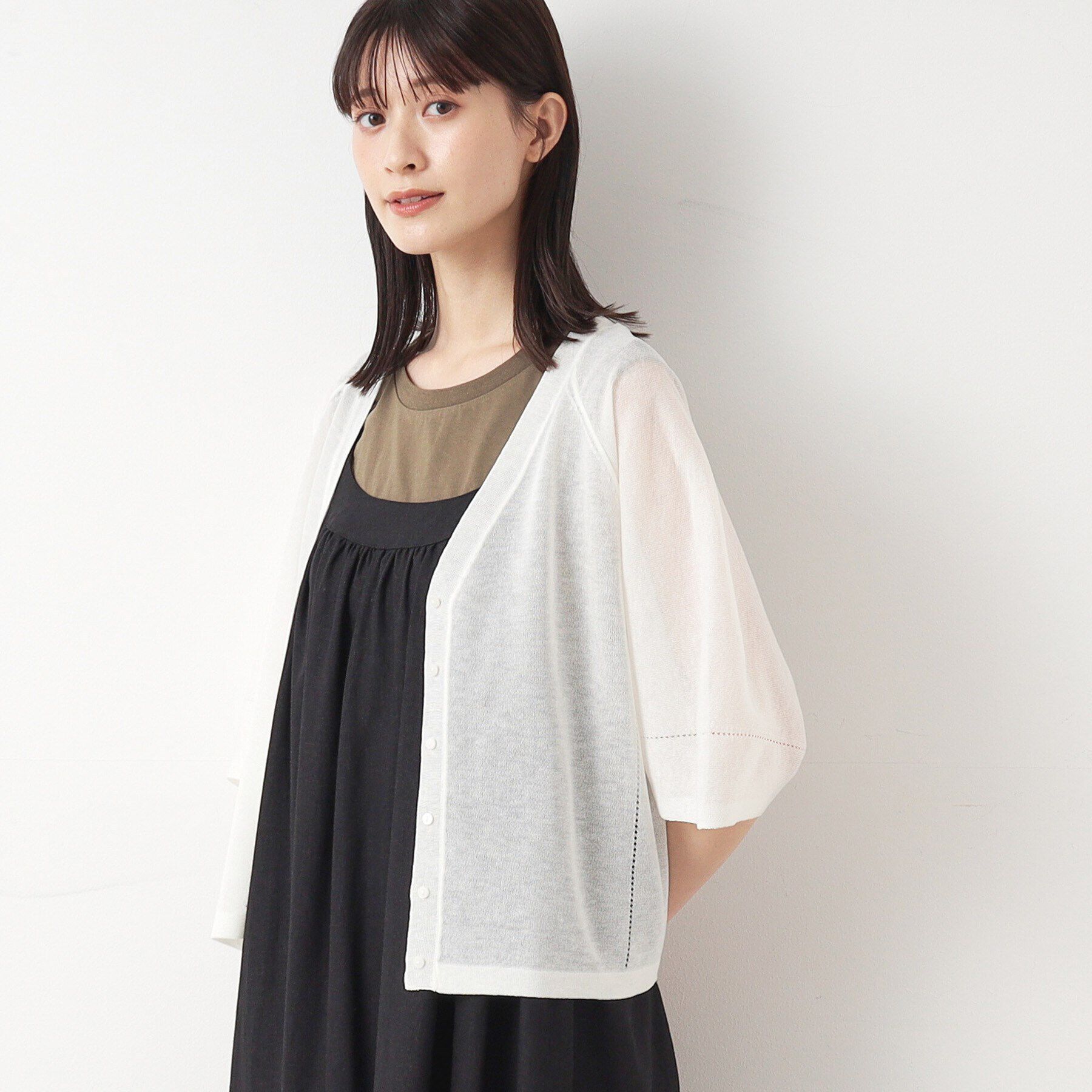 Dessin「【洗える】ランタンスリーブカーディガン」|カーディガン|