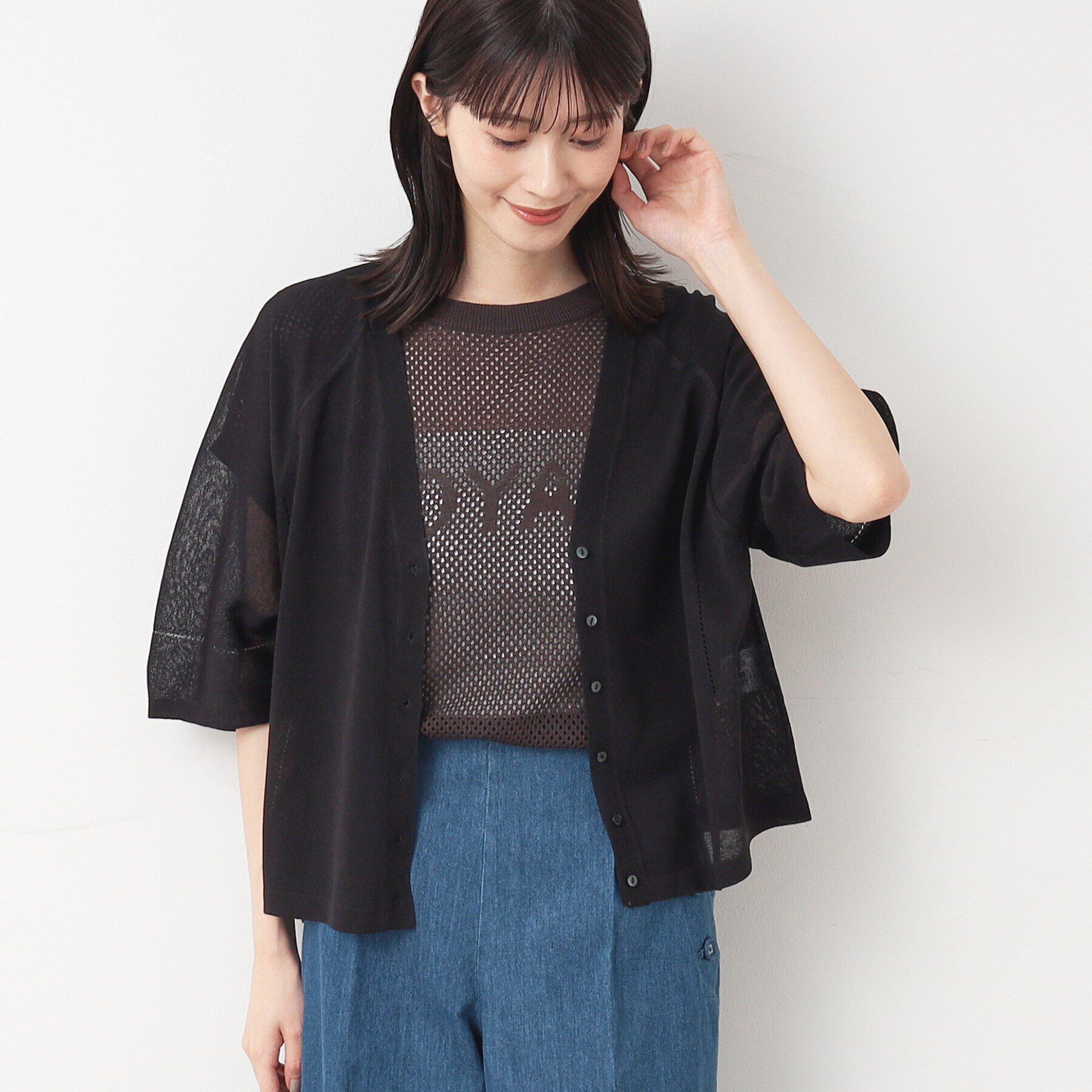 Dessin「【洗える】ランタンスリーブカーディガン」|カーディガン|