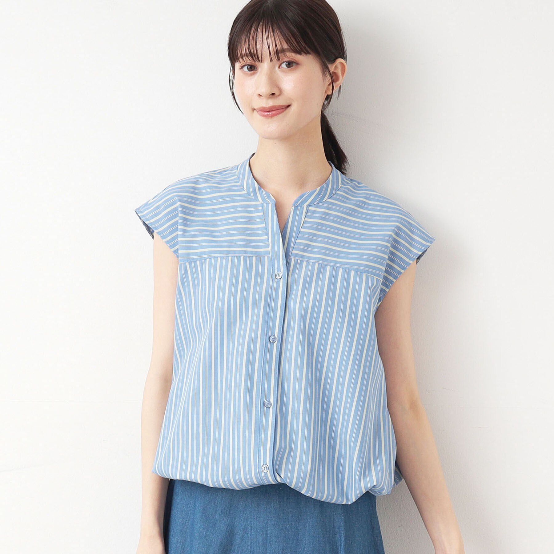 Dessin「【洗える】ドローコード付きブラウス（XS～L）」|シャツ・ブラウス|グリーン(325)