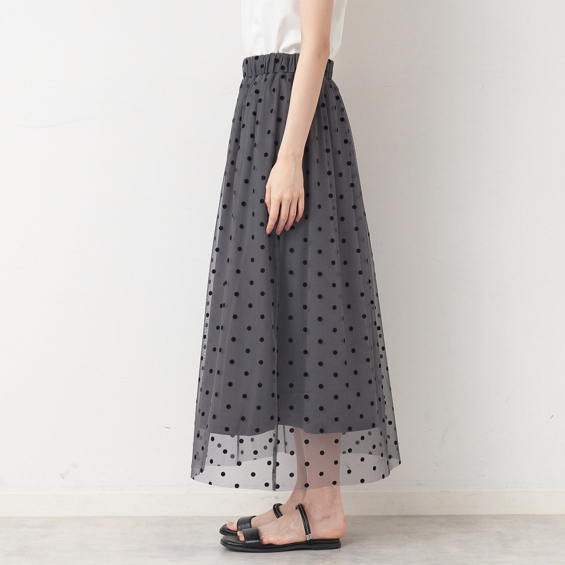 Dessin「【ウエストゴム・洗える】チュールスカート」|スカート|