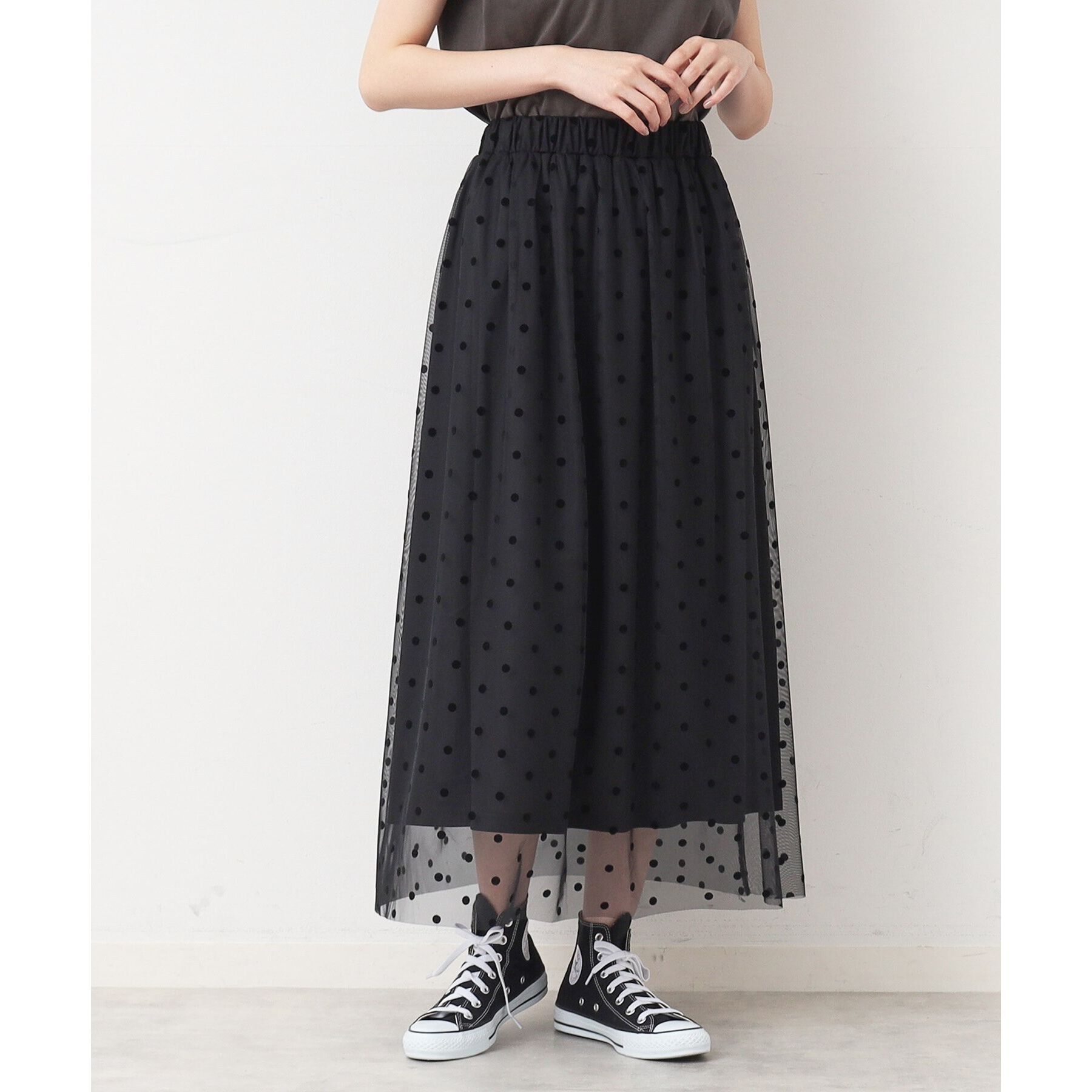 Dessin「【ウエストゴム・洗える】チュールスカート」|スカート|