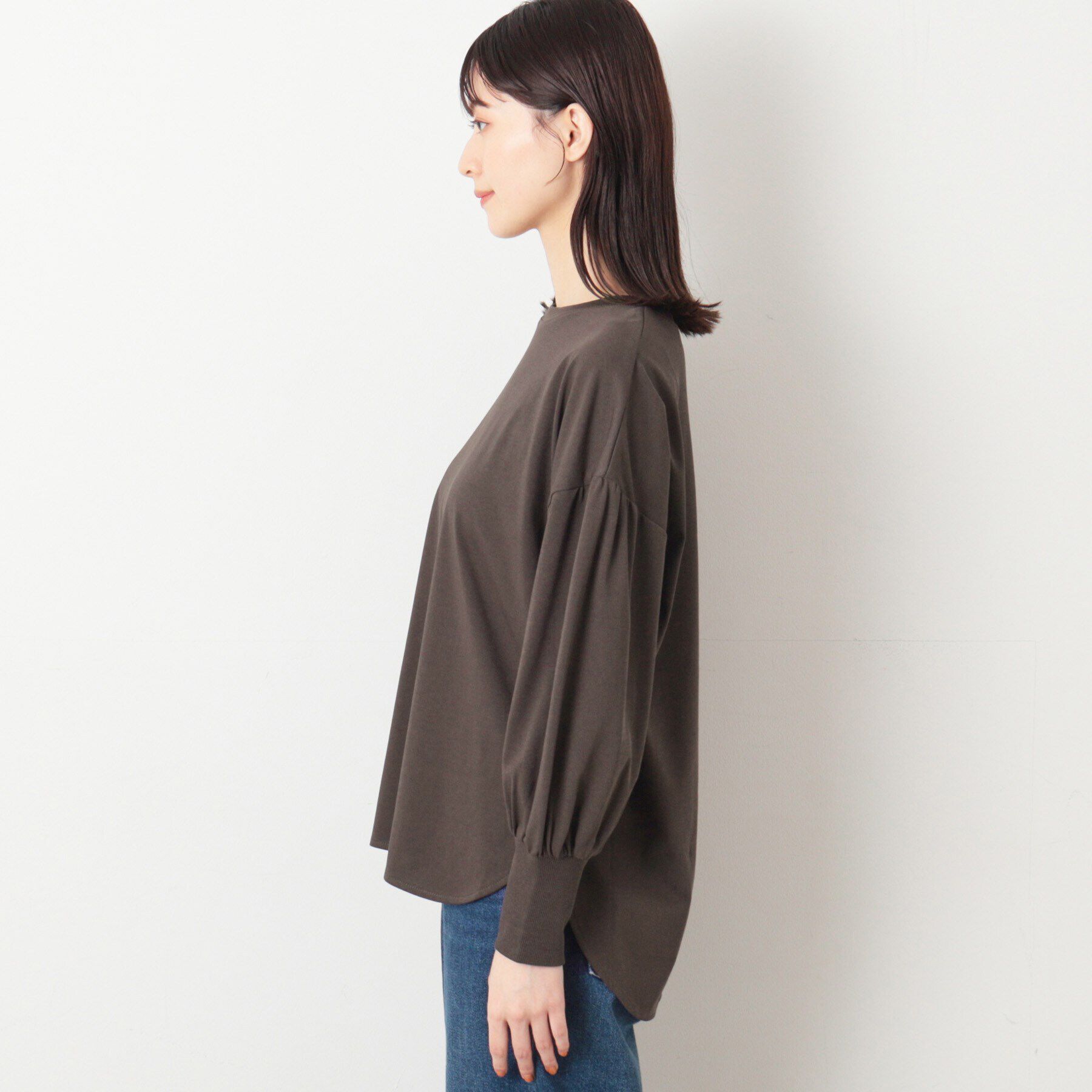 Dessin「【洗える】ギャザースリーブカットソー」|Tシャツ・カットソー|