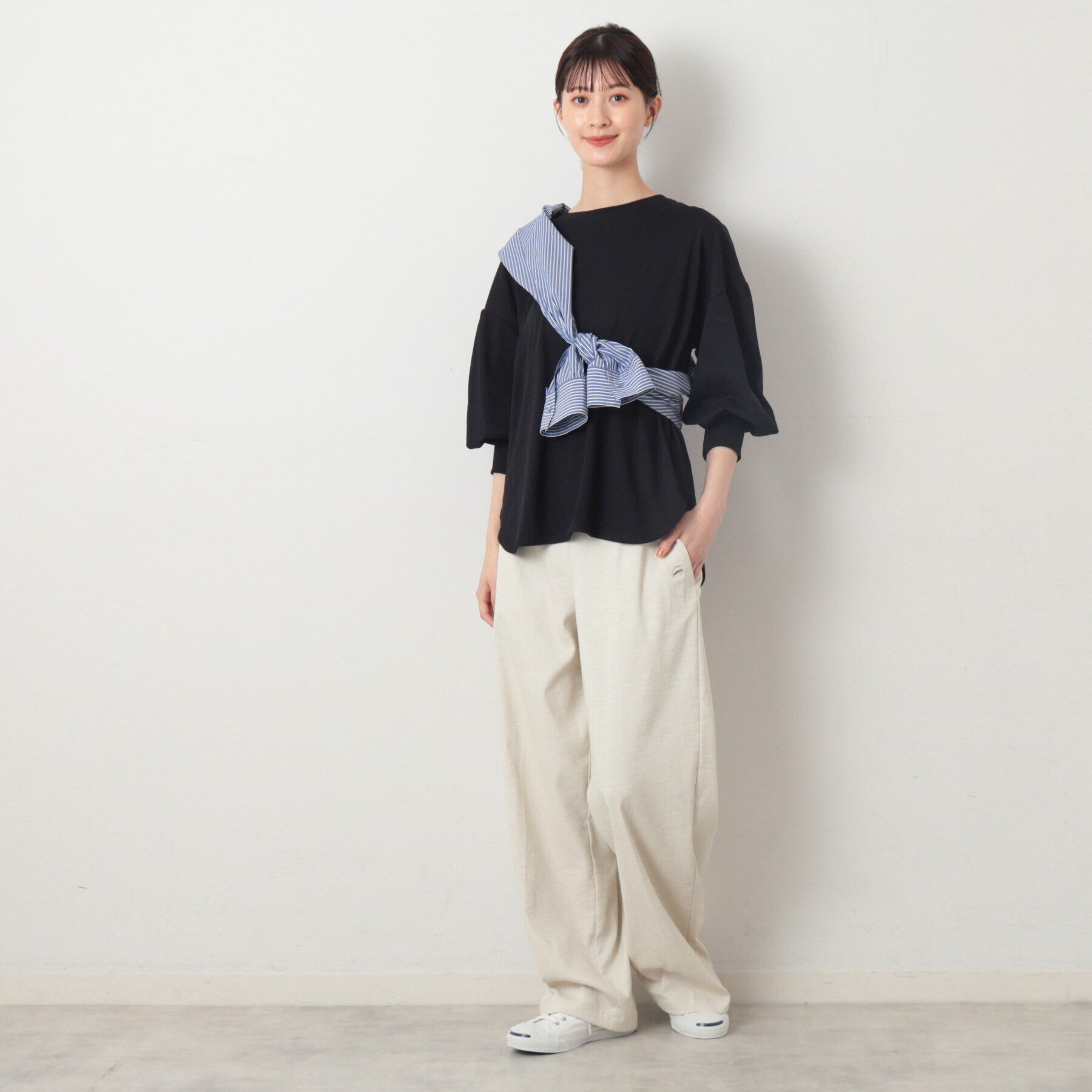 Dessin「【洗える】ギャザースリーブカットソー」|Tシャツ・カットソー|