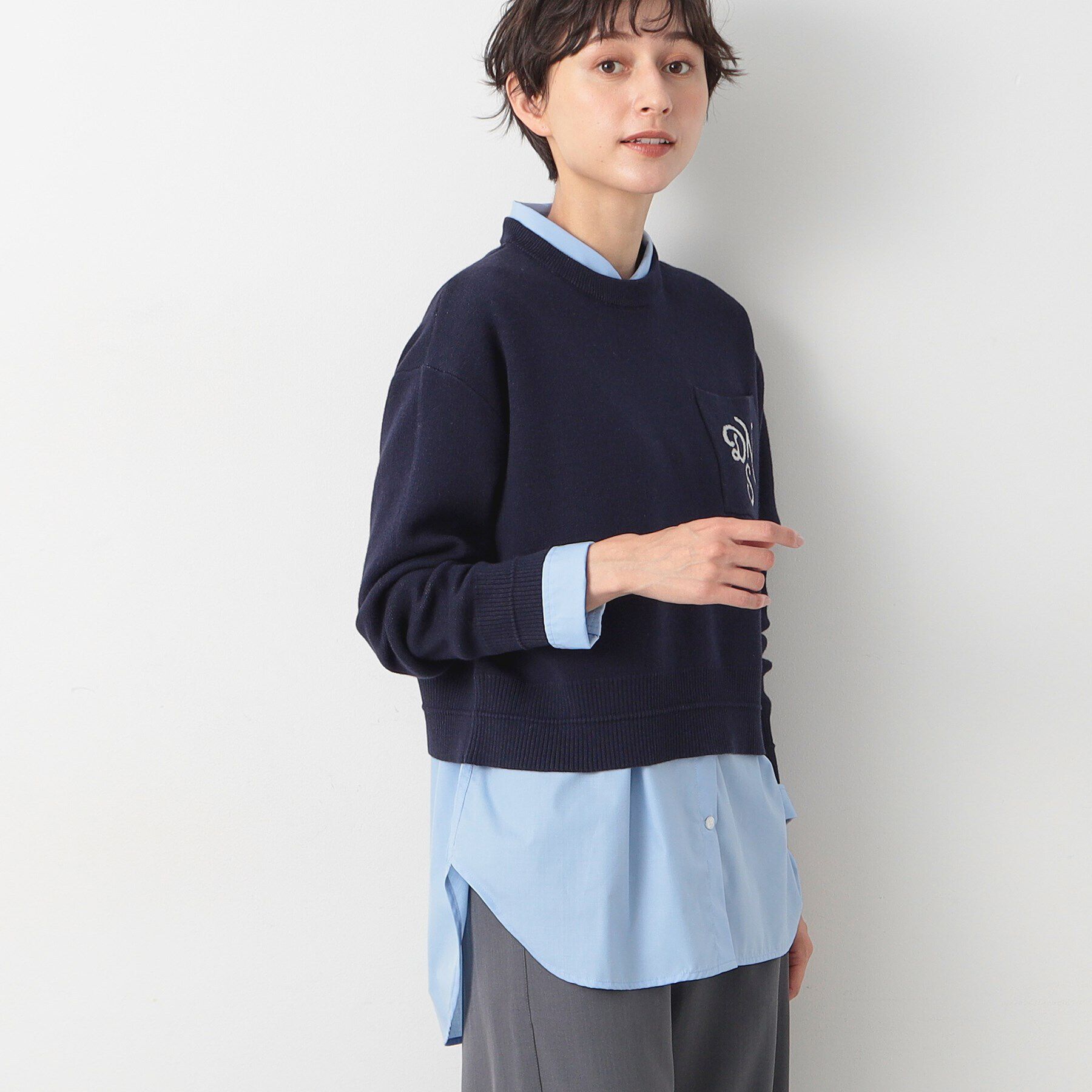 Dessin「【洗える】ロゴジャカードショート丈ニット（XS～L）」|ニット・セーター|