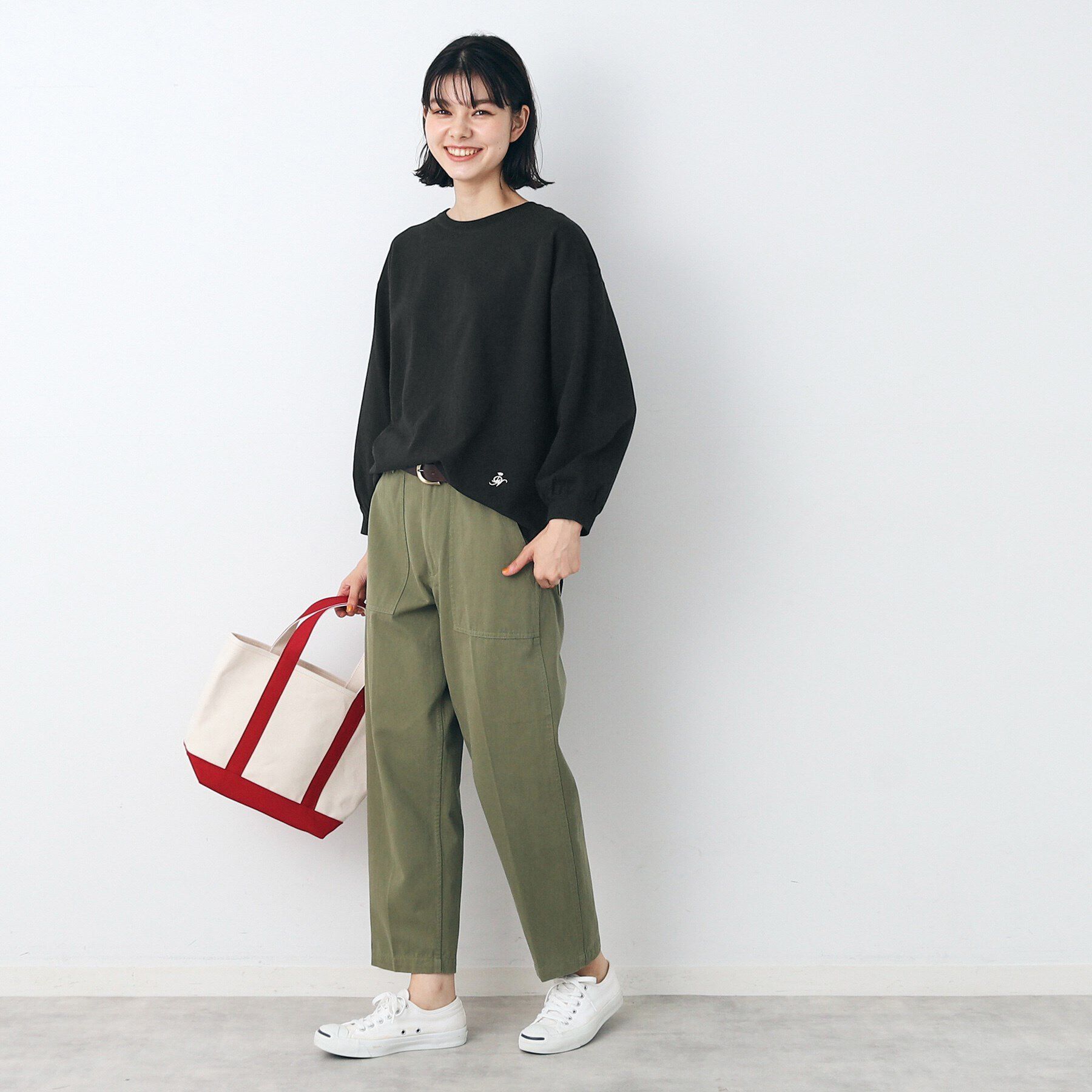 Dessin「【360度可愛い・洗える】バックヘンリーネックカットソー（XS～L）」|Tシャツ・カットソー|