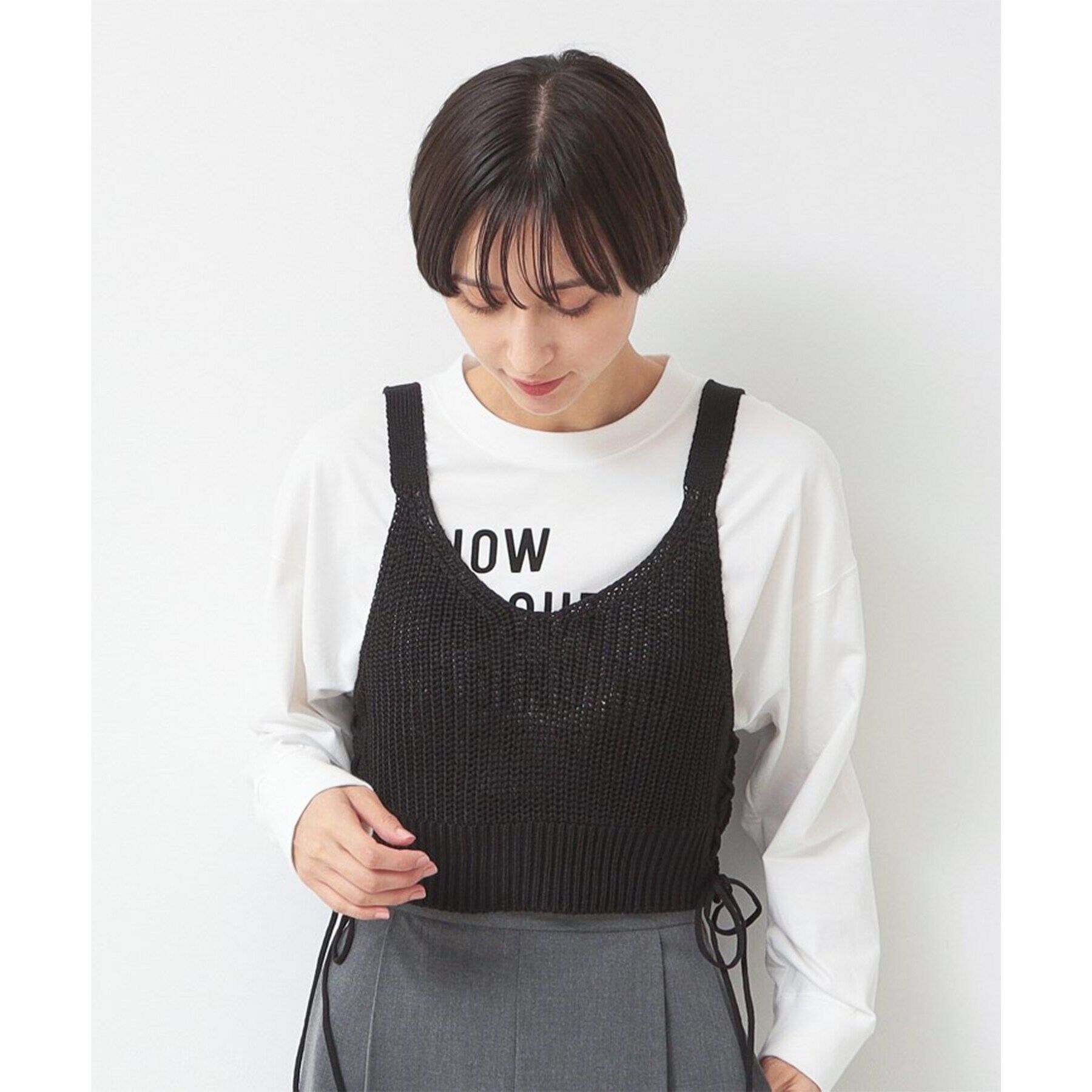 Dessin「【洗える】サイドレースアップビスチェ」|ベスト・ジレ|