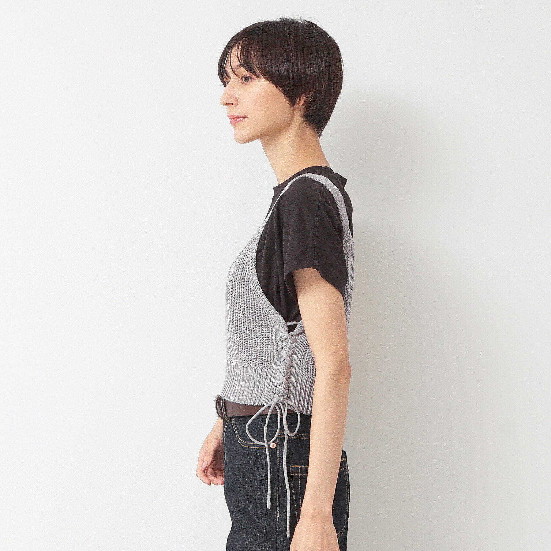 Dessin「【洗える】サイドレースアップビスチェ」|ベスト・ジレ|