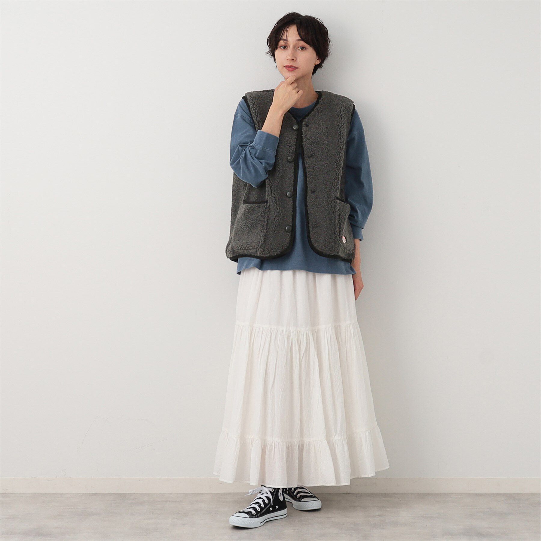 Dessin「【ユニセックス】ボタン付きボアベスト」|ベスト・ジレ|