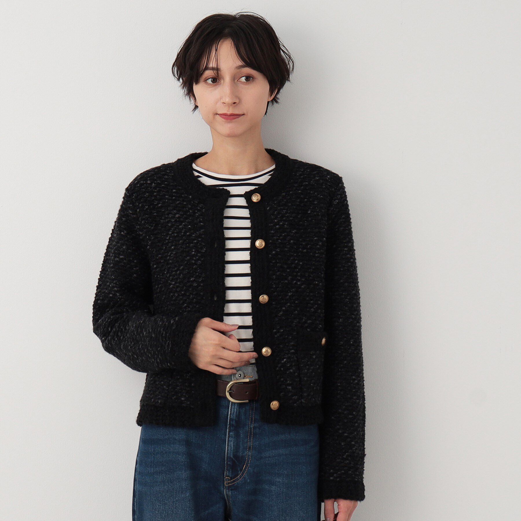 Dessin「ツイード調ニットジャケット」|カーディガン|