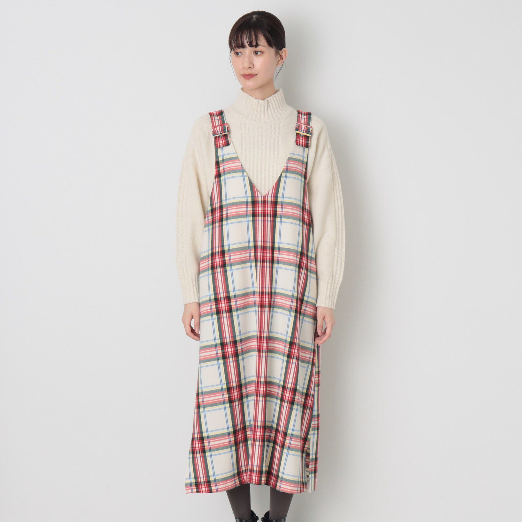 Dessin「【洗える】チェック柄ジャンパースカート」|ワンピース|