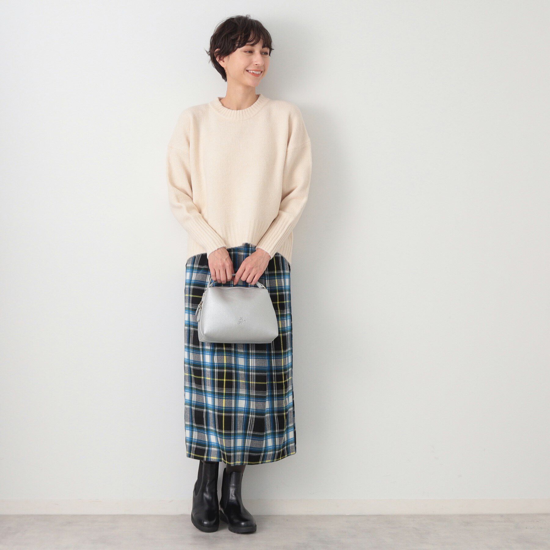 Dessin「【洗える】ショート丈ワイドクルーネックニット（XS～L）」|ニット・セーター|