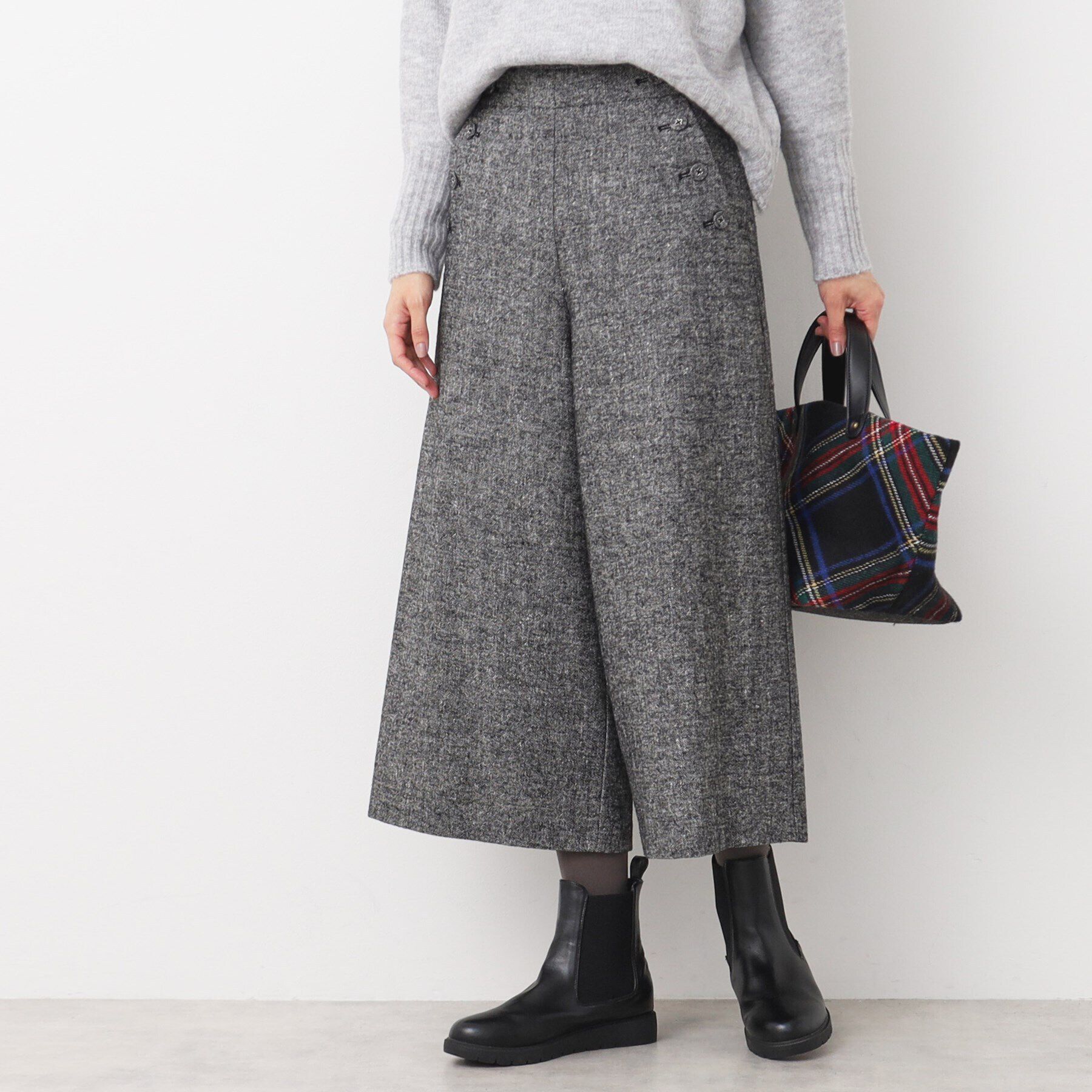 Dessin「【洗える・4サイズ展開】ツイードクロップドマリンパンツ（XS～L）」|その他|ブラック(519)