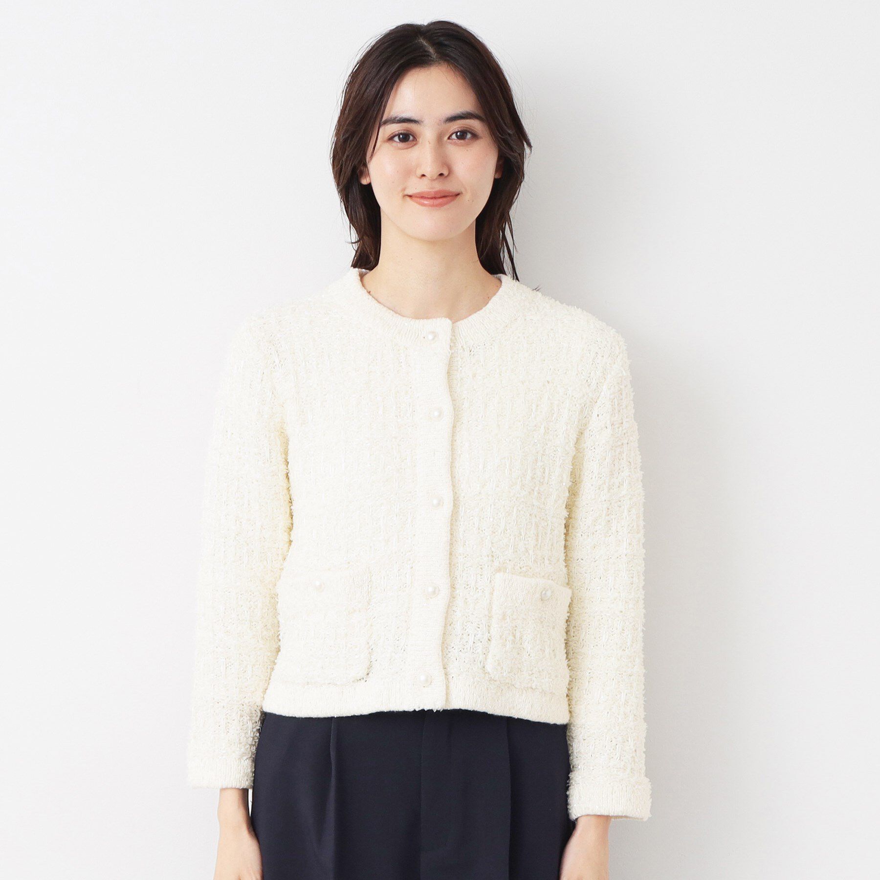 Dessin「【洗える】ニットツィードカーディガン」|カーディガン|