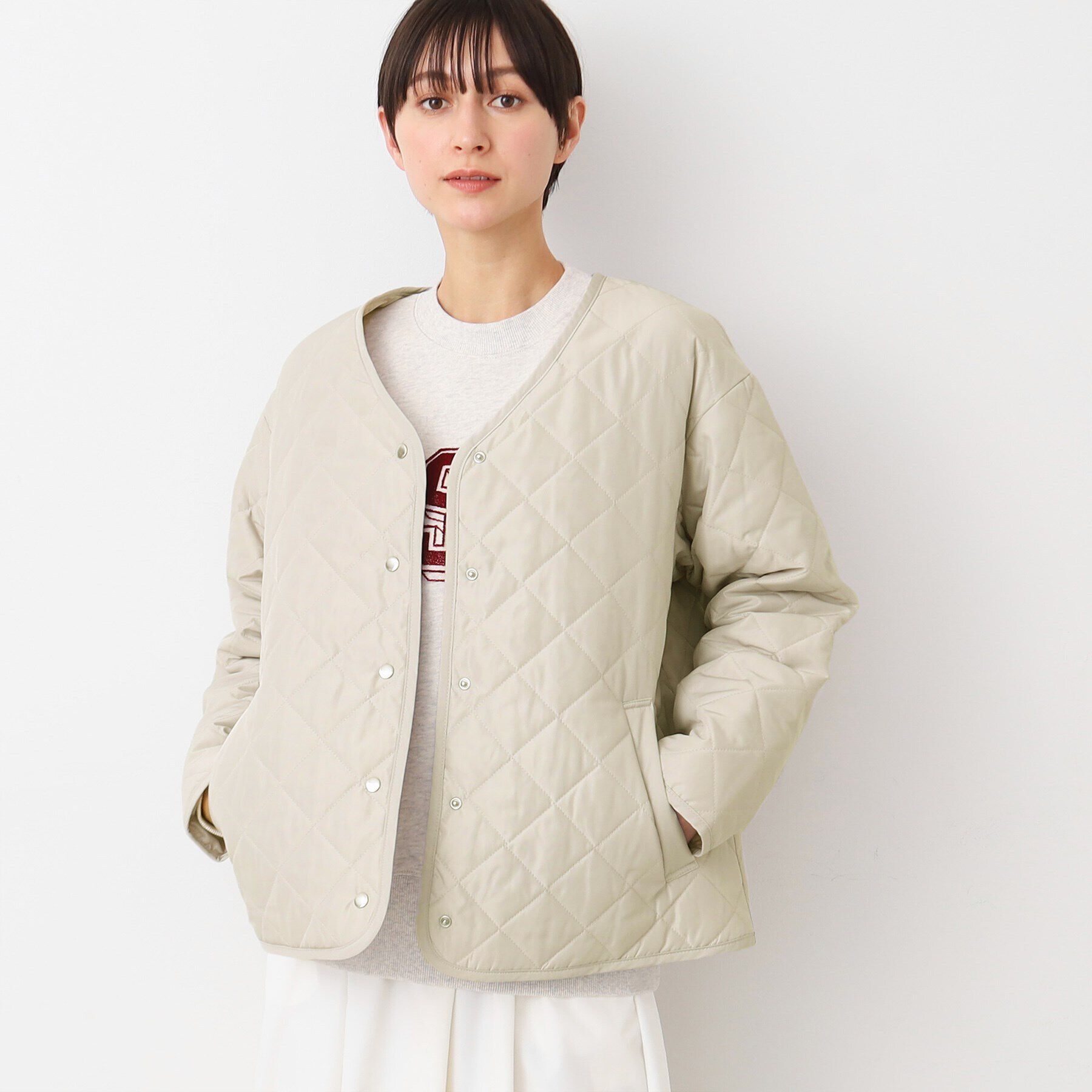 Dessin「Vネックキルトジャケット」|ブルゾン・スタジャン|