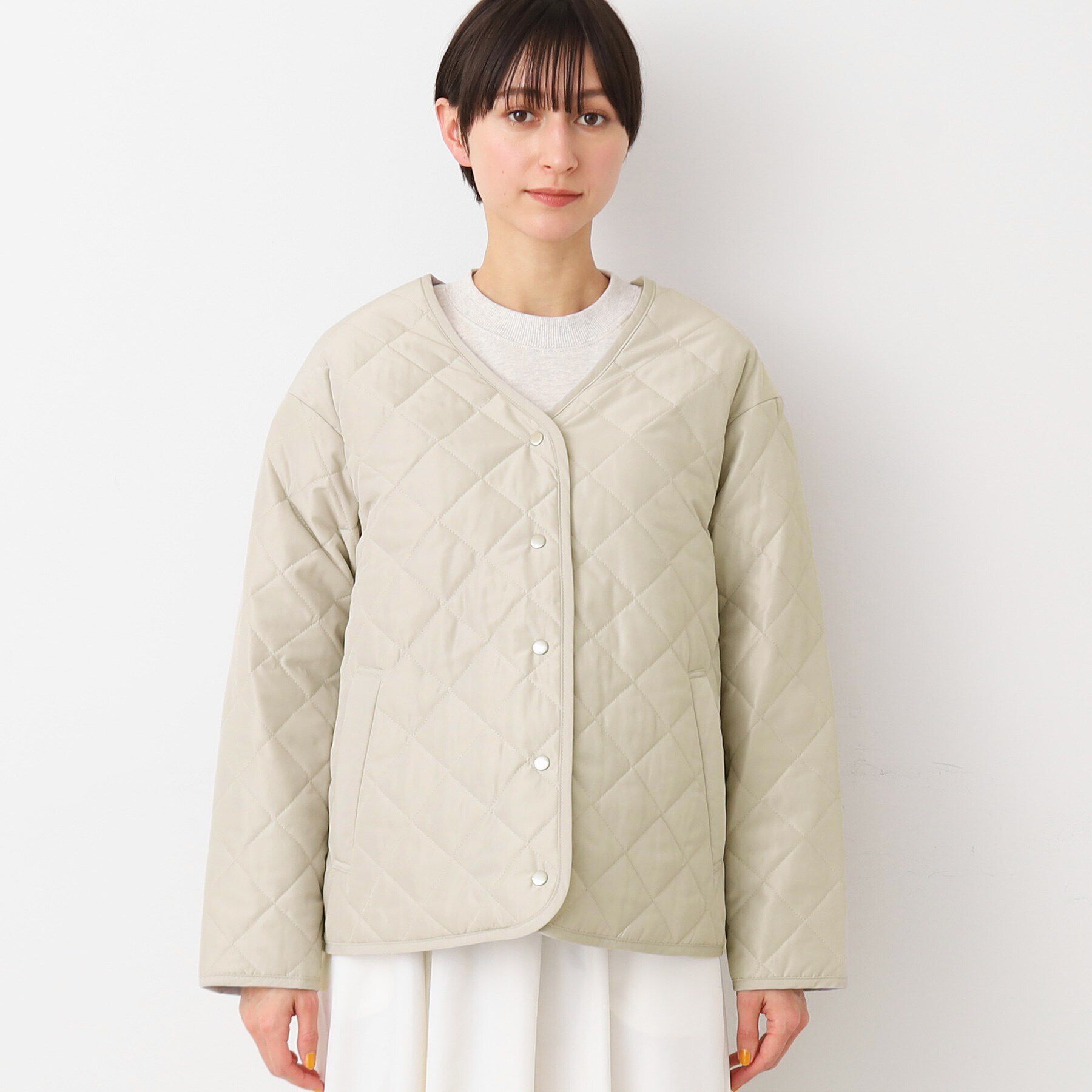 Dessin「Vネックキルトジャケット」|ブルゾン・スタジャン|