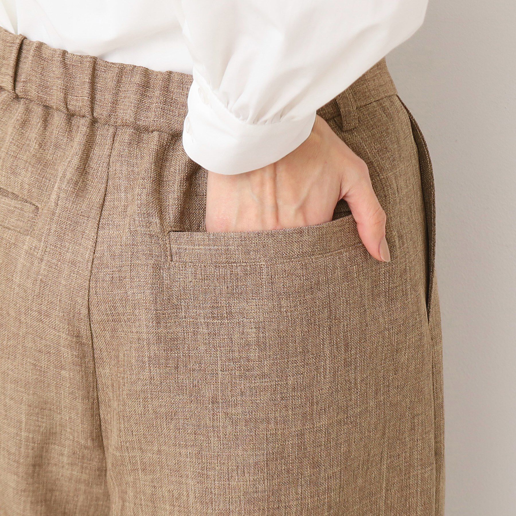 Dessin「【後ろゴム・洗える・セットアップ可能】タック入りワイドパンツ（S～L）」|その他|