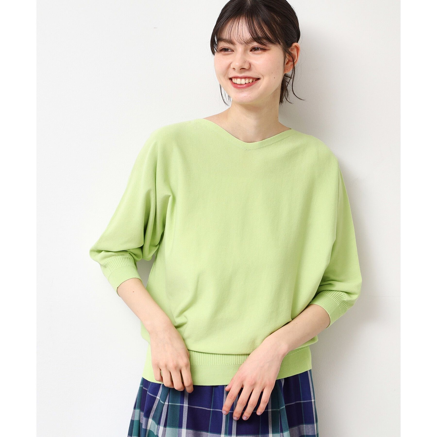 Dessin「【選べる7色展開・洗える】後ろボタンニットプルオーバー七分袖（XS～L）」|ニット・セーター|