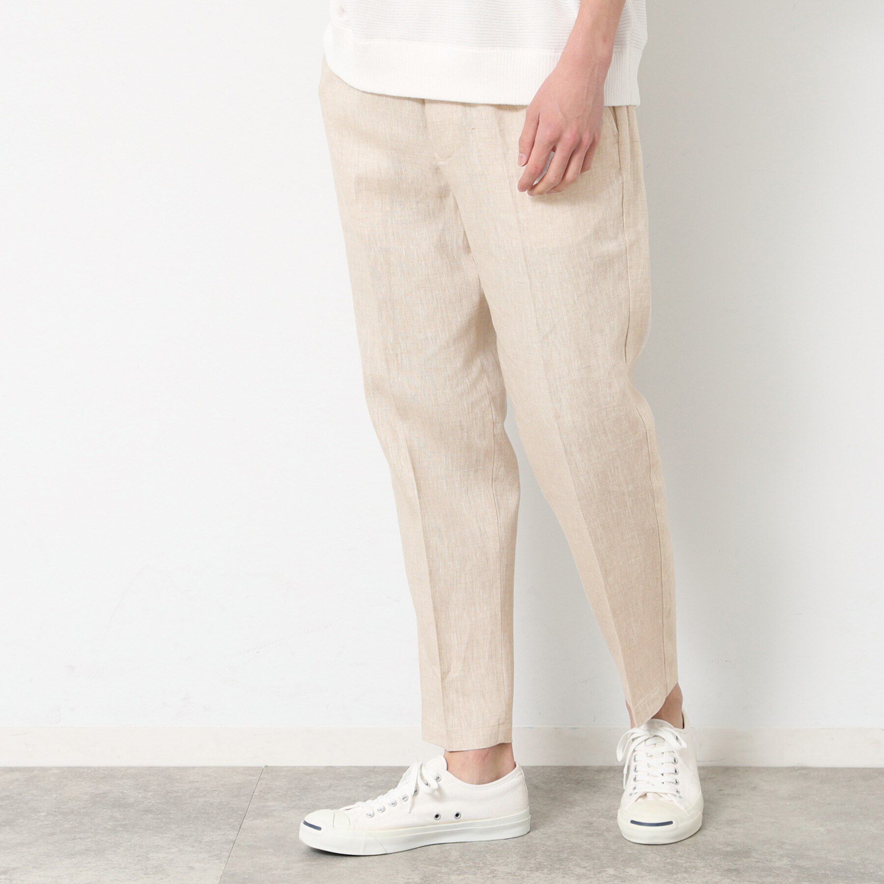 Dessin「【ウエストゴム・洗える】麻リラックスパンツ」|その他|ベージュ(052)