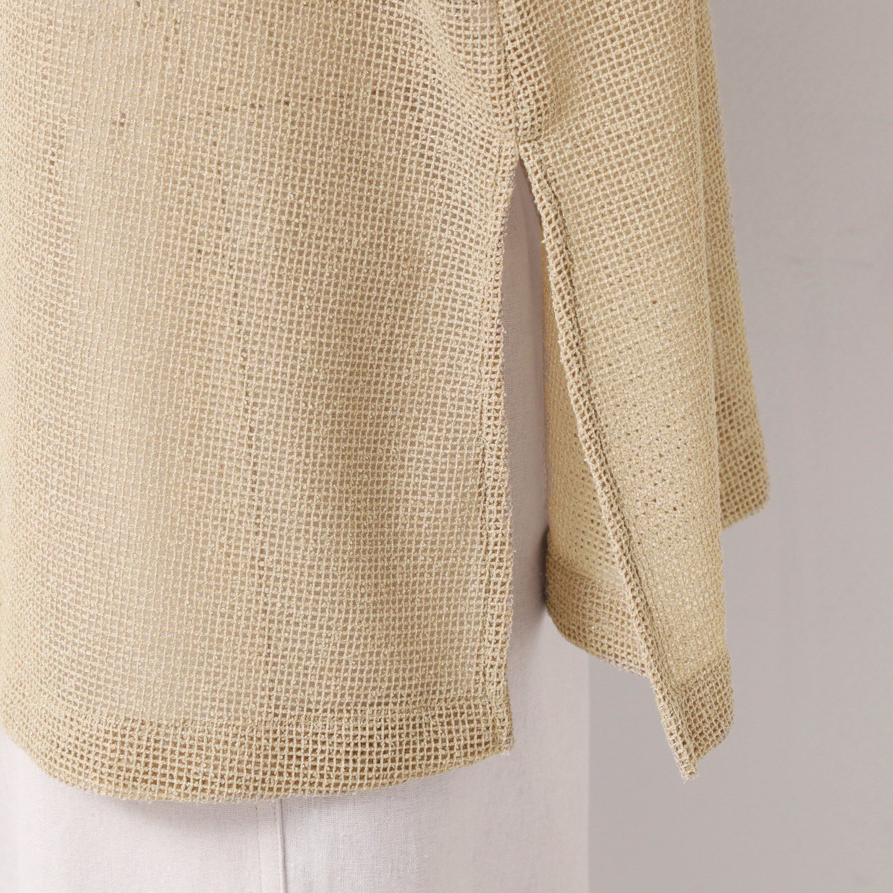 Dessin「【前後2WAY・洗える】ラメ入りオーバーサイズメッシュブラウス」|シャツ・ブラウス|