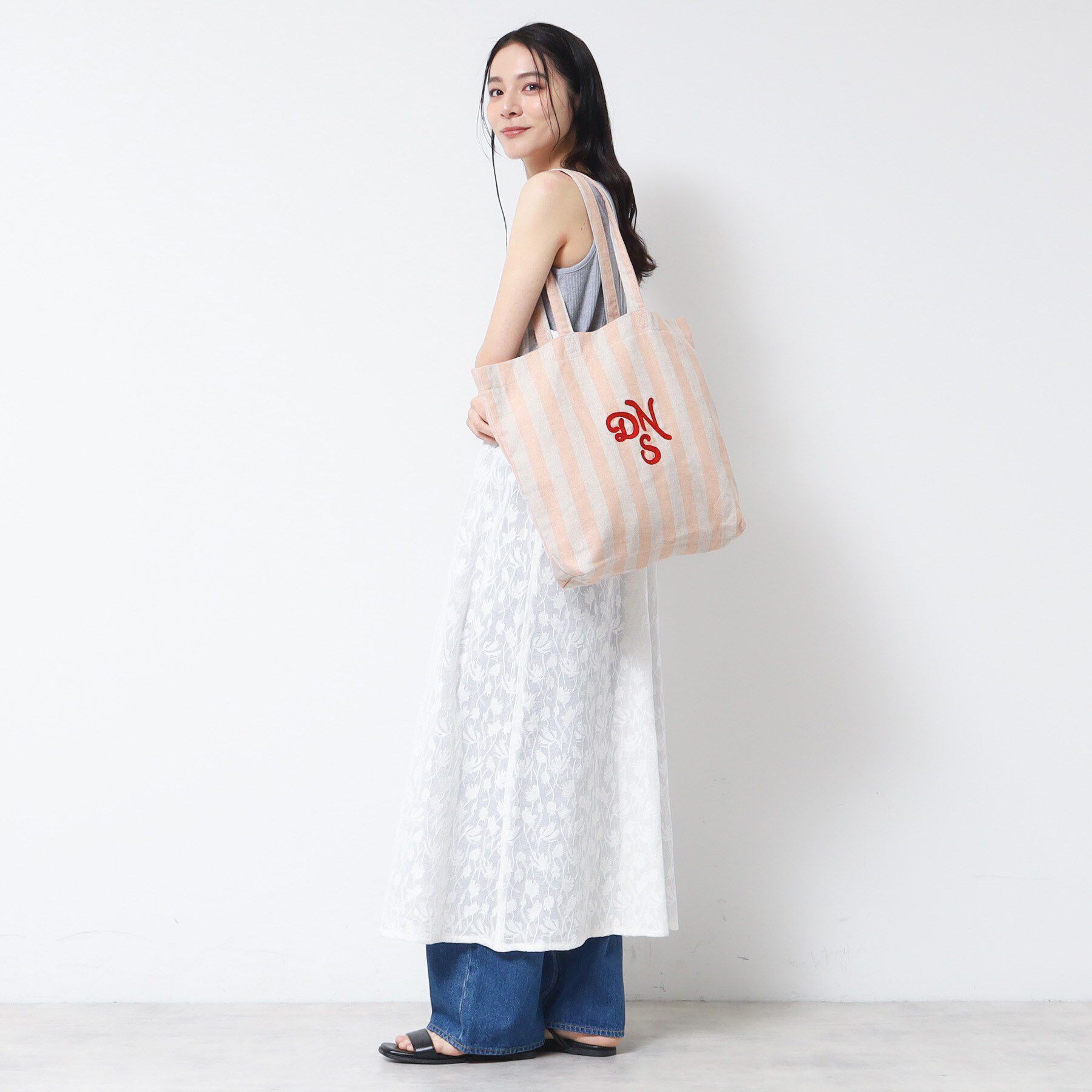 Dessin「ストライプロゴ刺繍トート」|トートバッグ|