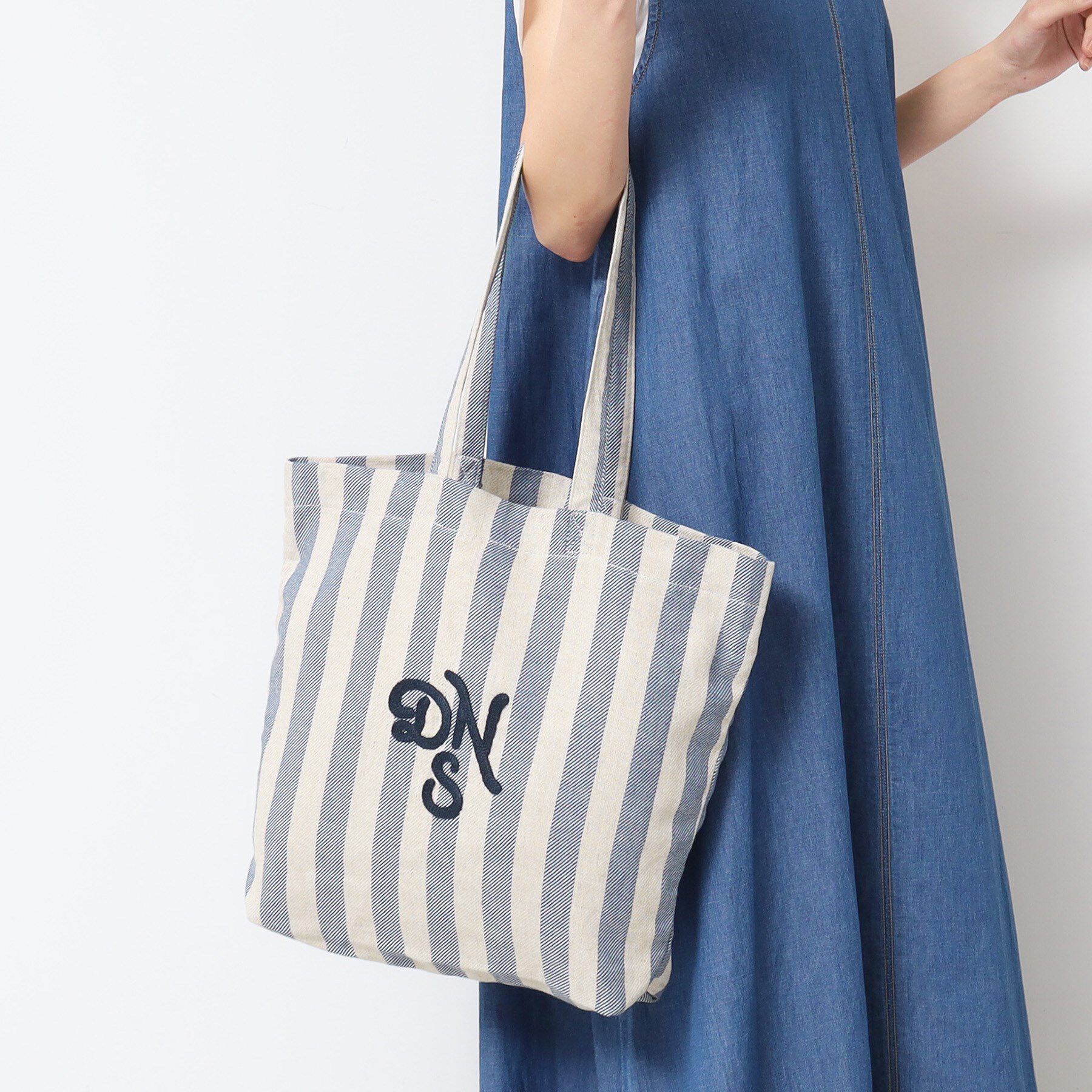 Dessin「ストライプロゴ刺繍トート」|トートバッグ|