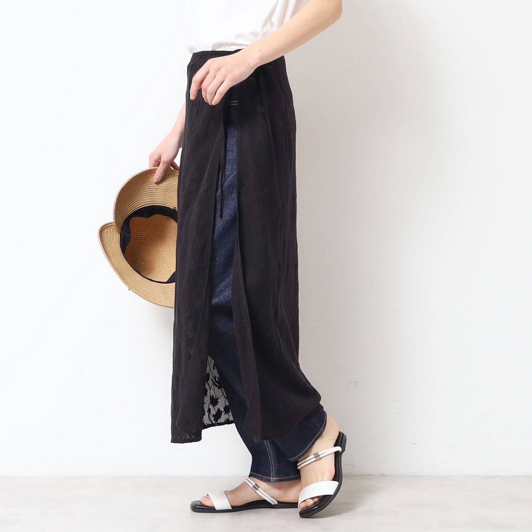 Dessin「【洗える】刺繍柄インドレース巻きスカート」|スカート|