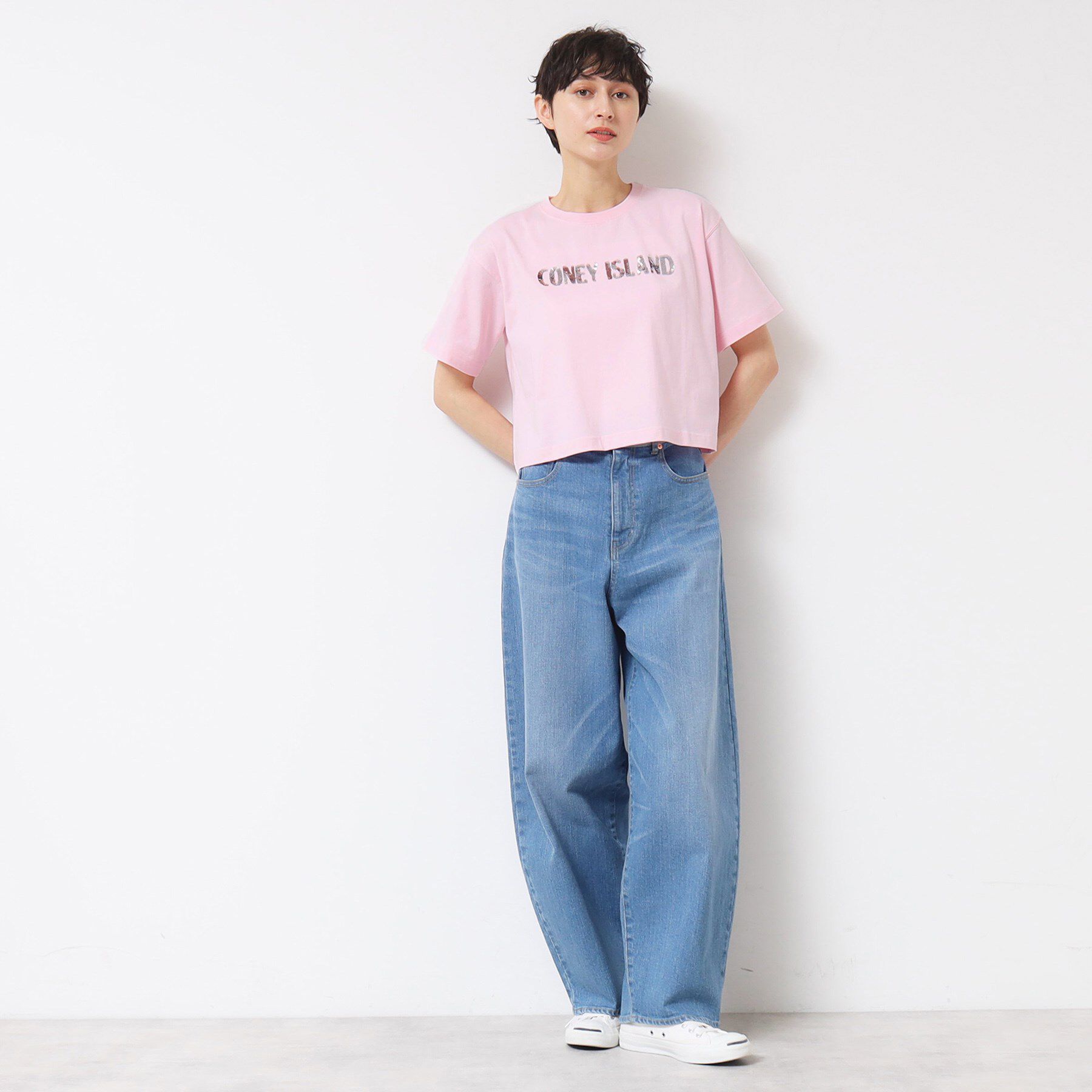 Dessin「【洗える】スパンコールロゴTシャツ（XS～L）」|Tシャツ・カットソー|