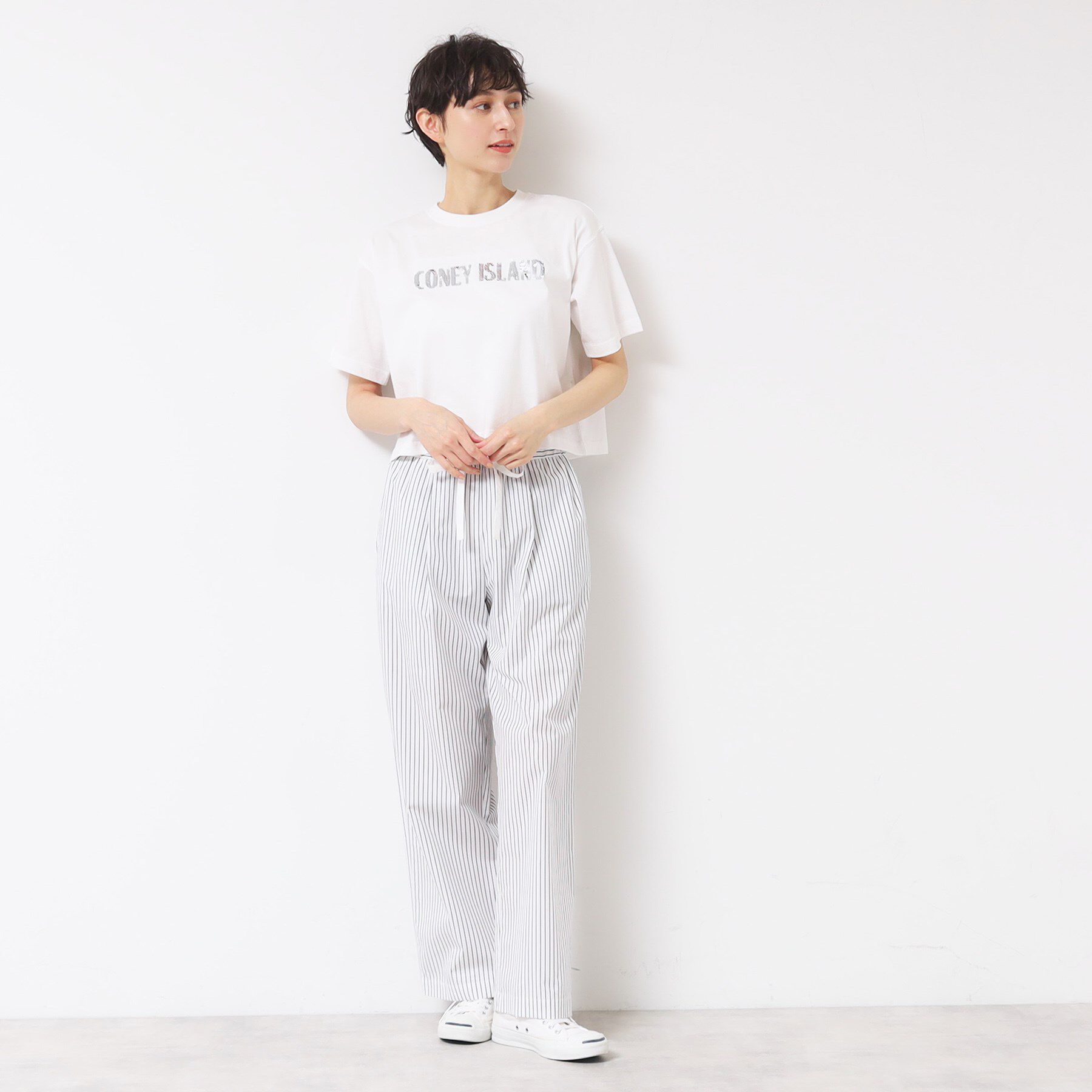 Dessin「【洗える】スパンコールロゴTシャツ（XS～L）」|Tシャツ・カットソー|