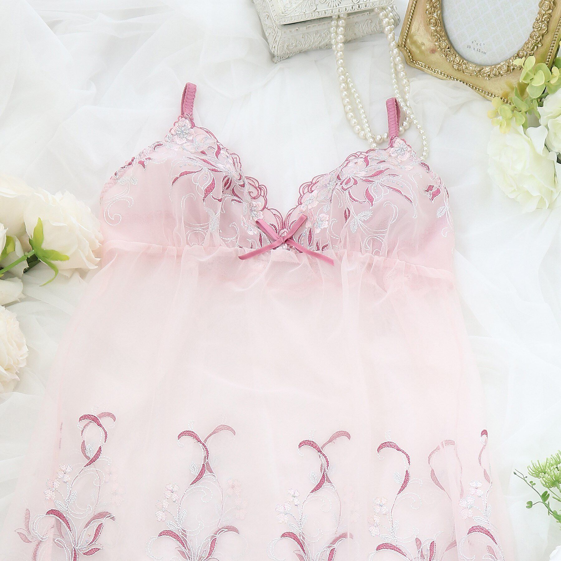 Risa Magli「フロリアーヌ スリップ」|キャミソール|ピンク(070)