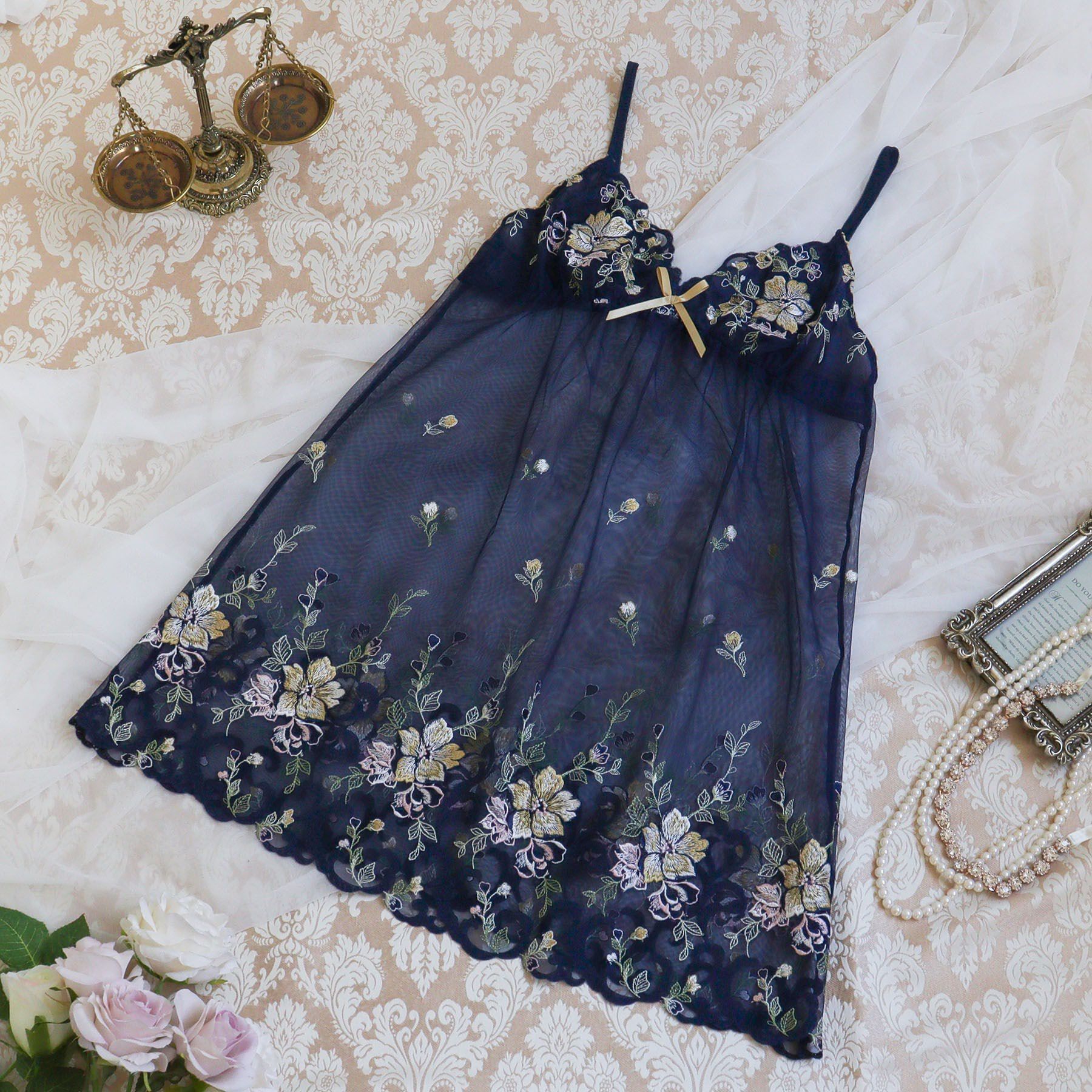 Risa Magli「エリオット スリップ」|キャミソール|ネイビー(094)