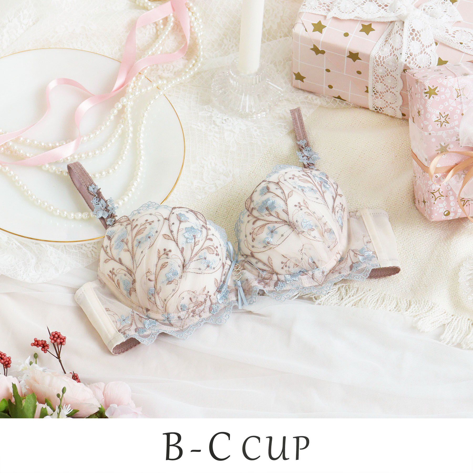 Risa Magli「フローチェ ブラジャー (B-C) ＜Sweet Rich（スウィートリッチ）＞」|インナー|ブルー(092)