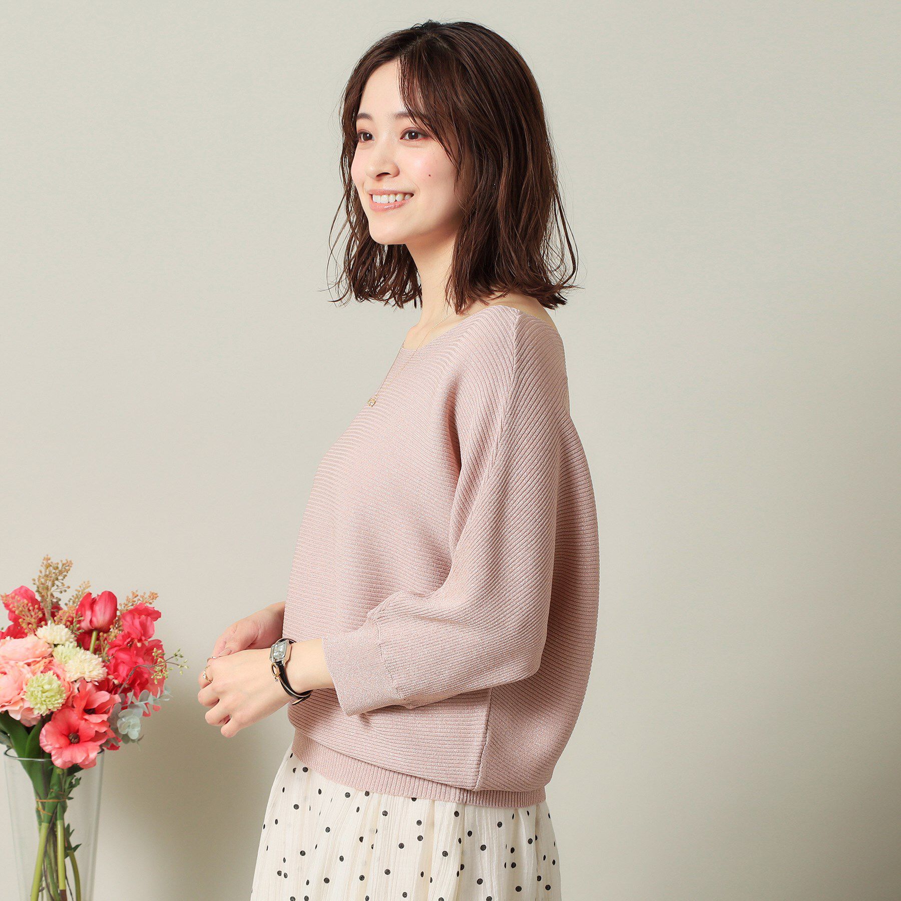 ITS&rsquo;DEMO「【UVケア／アンチピリング／洗濯機OK】ラメリブドルマンニット」|ニット・セーター|