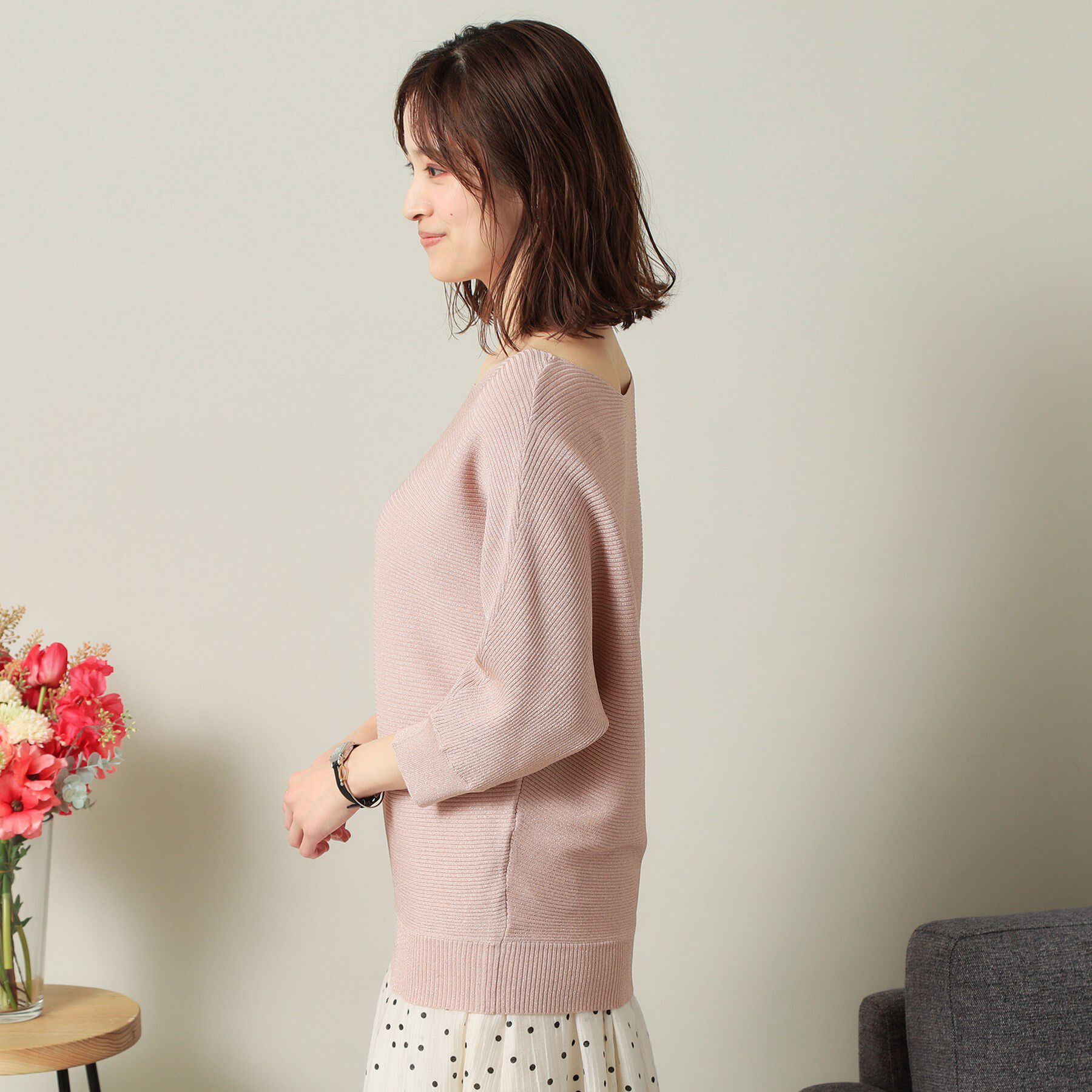 ITS&rsquo;DEMO「【UVケア／アンチピリング／洗濯機OK】ラメリブドルマンニット」|ニット・セーター|