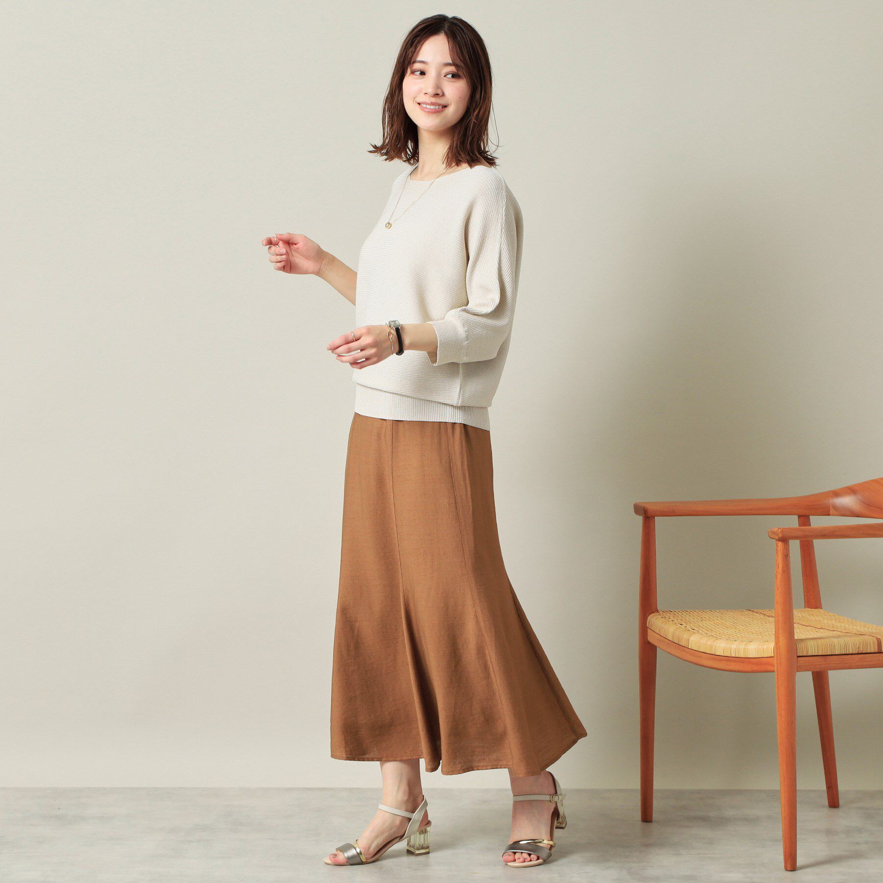 ITS&rsquo;DEMO「【ウエストゴム／洗濯機OK】リネン混マーメイドスカート」|スカート|