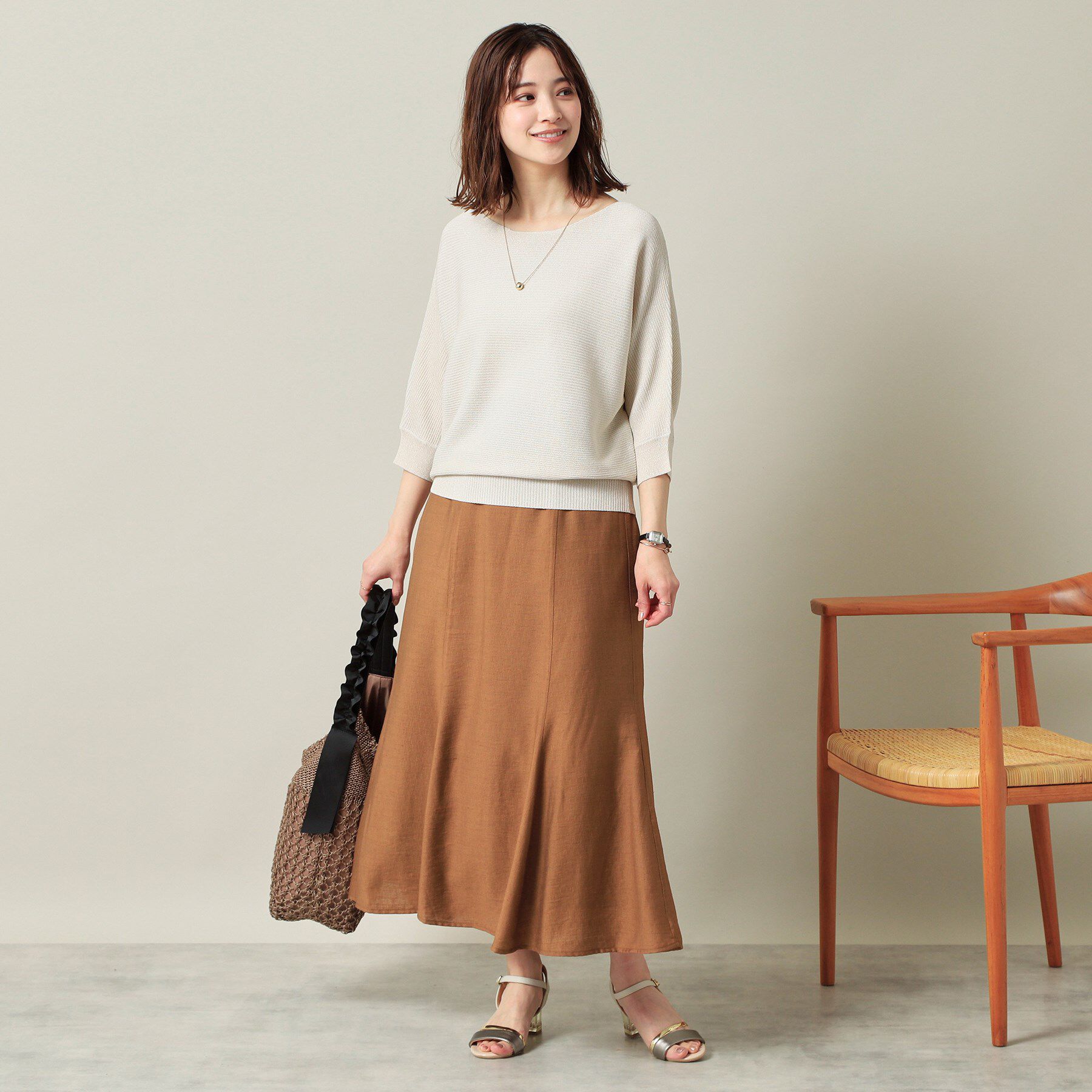 ITS&rsquo;DEMO「【ウエストゴム／洗濯機OK】リネン混マーメイドスカート」|スカート|