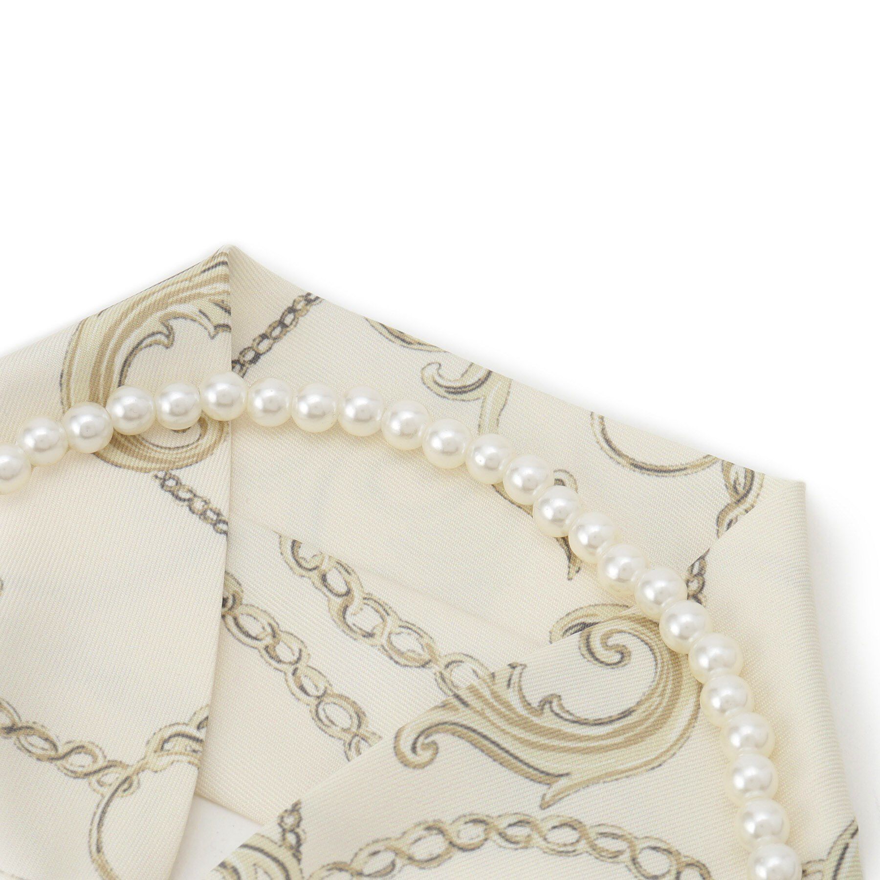 ITS&rsquo;DEMO「【簡単着脱／手洗い可】パール調付マグネットスカーフ」|バンダナ・スカーフ|