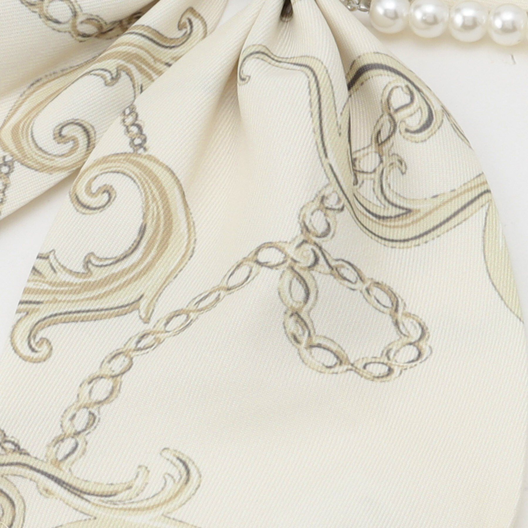 ITS&rsquo;DEMO「【簡単着脱／手洗い可】パール調付マグネットスカーフ」|バンダナ・スカーフ|