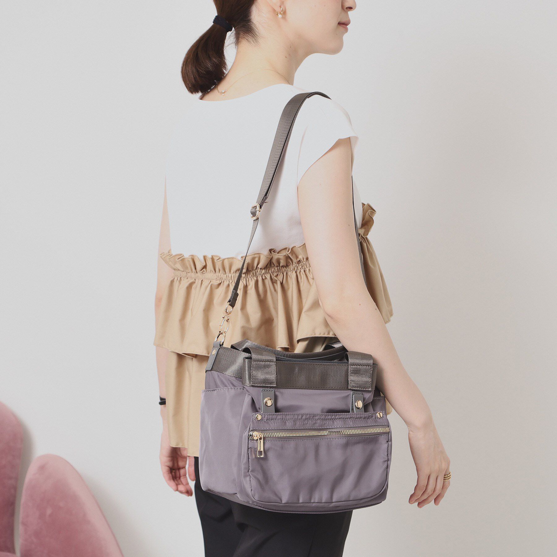 ITS&rsquo;DEMO「着脱ポケット2WAYミニトート」|ハンドバッグ|