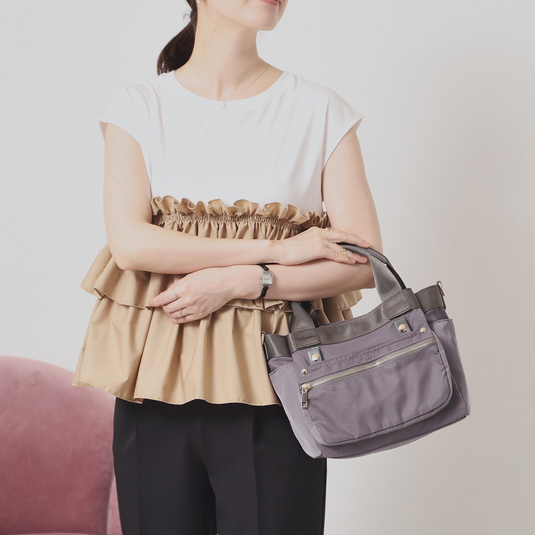 ITS&rsquo;DEMO「着脱ポケット2WAYミニトート」|ハンドバッグ|