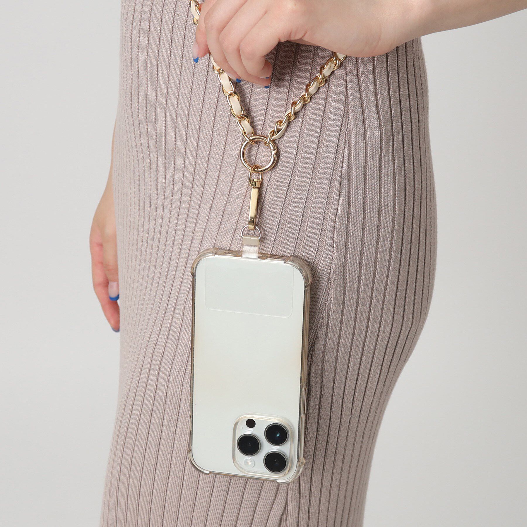 Grandedge「ポーチ付きチェーンスマホショルダー」|ストラップ|