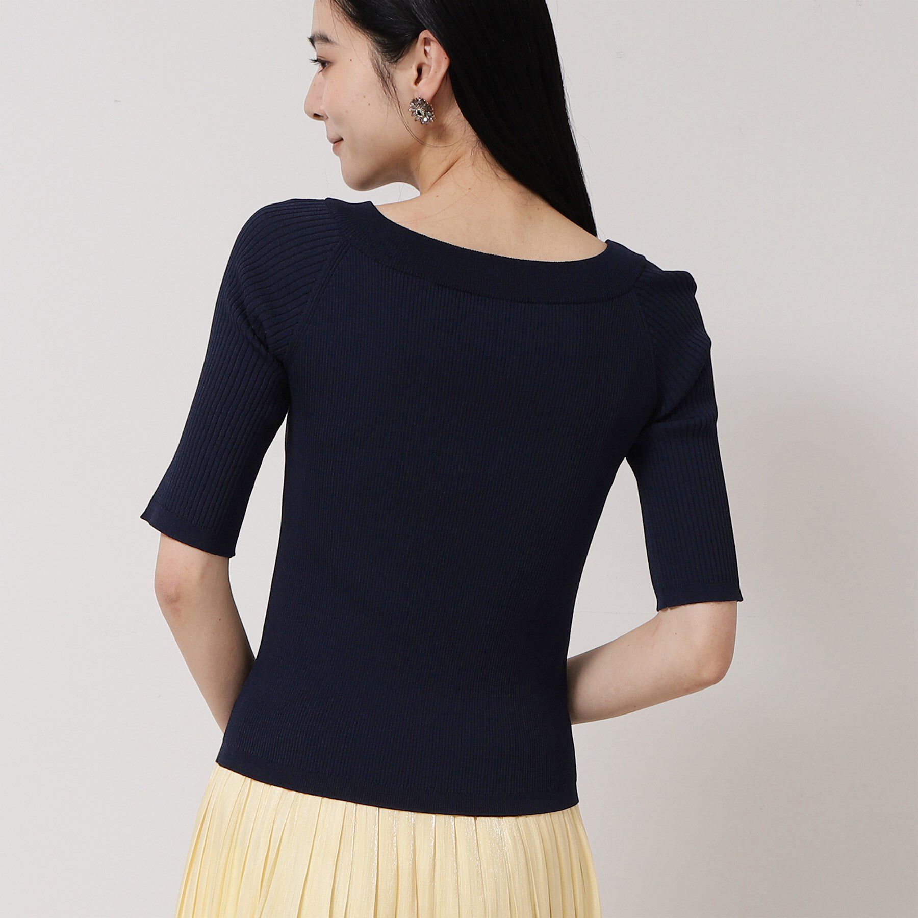 SunaUna「【接触冷感／アンサンブル可】パール調パーツ付きニット」|ニット・セーター|