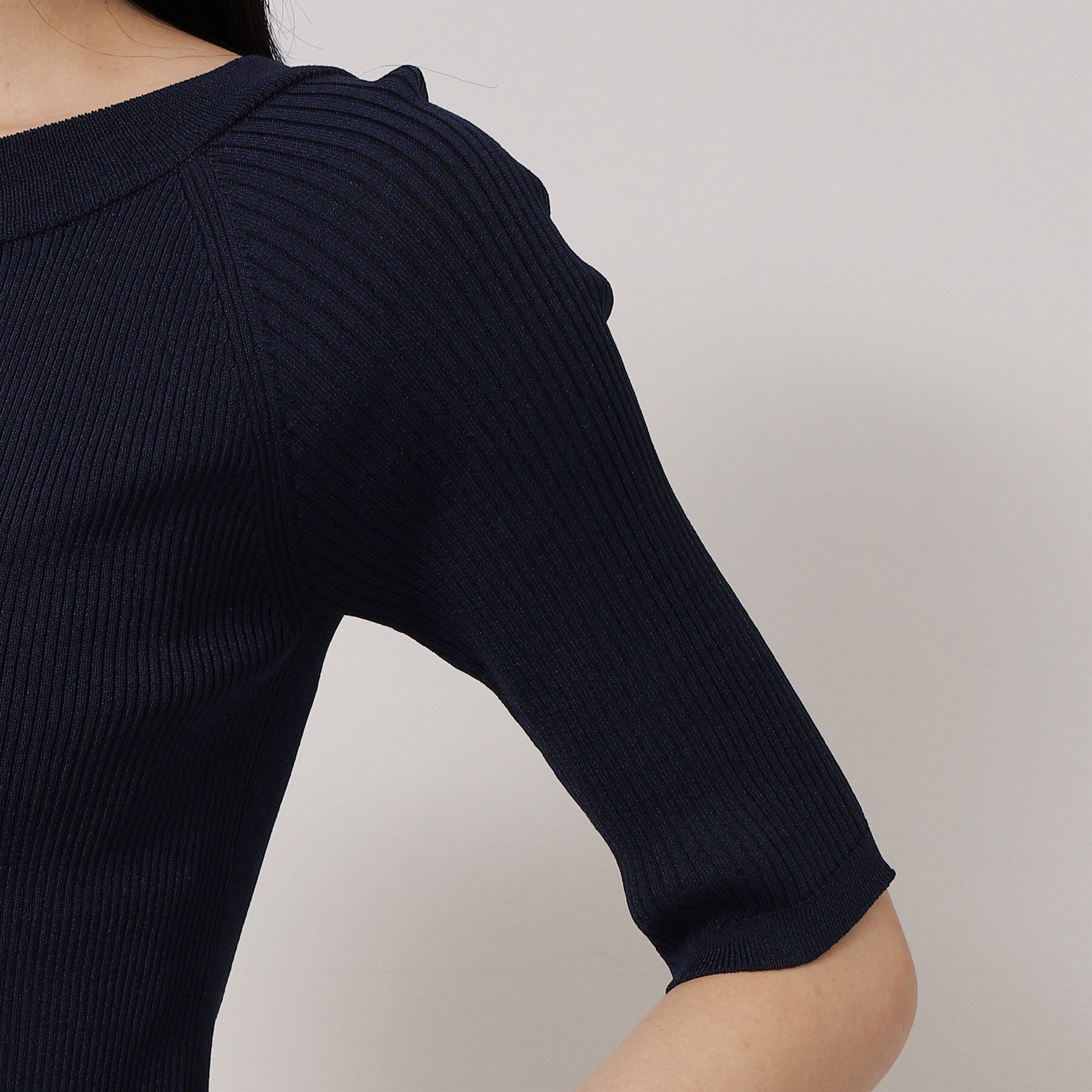 SunaUna「【接触冷感／アンサンブル可】パール調パーツ付きニット」|ニット・セーター|