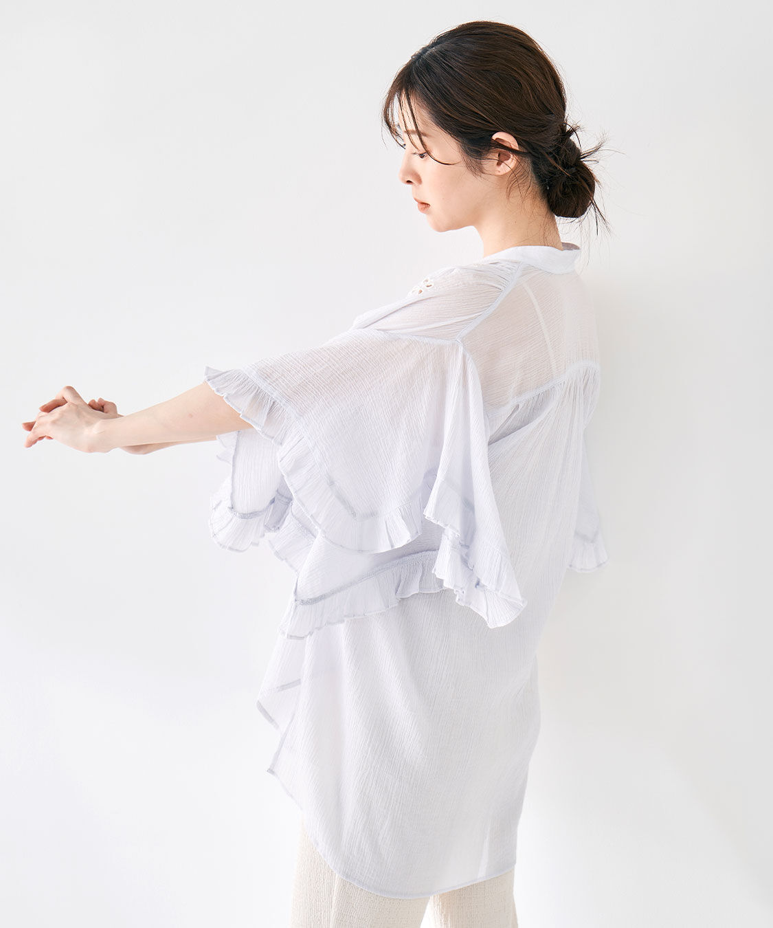 COCO DEAL「エンブロイダリーフリルスリーブブラウス」|シャツ・ブラウス|