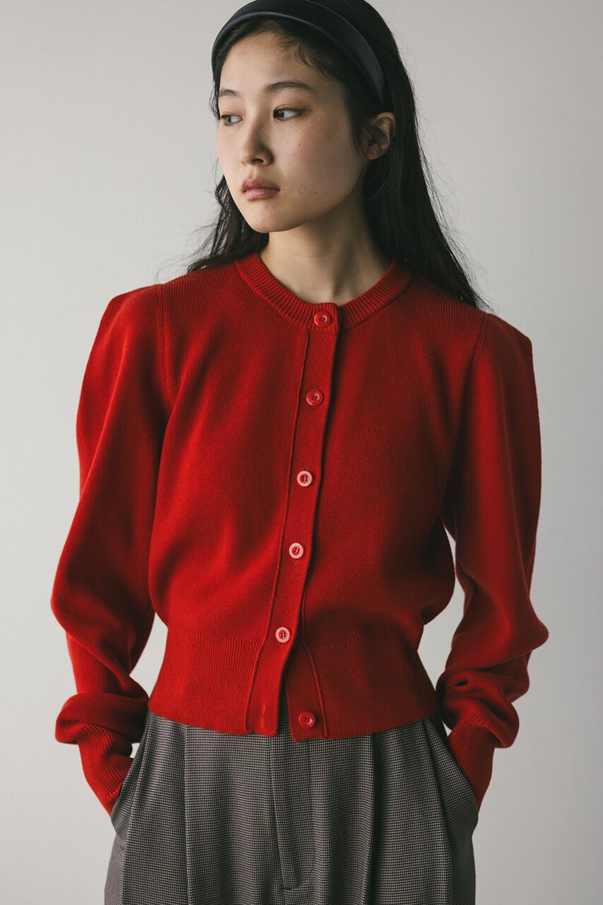 STYLEMIXER「ショルダータックニットカーディガン」|カーディガン|RED