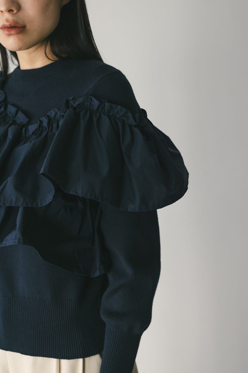 STYLEMIXER「アシンメトリーフリルニットトップ」|ニット・セーター|