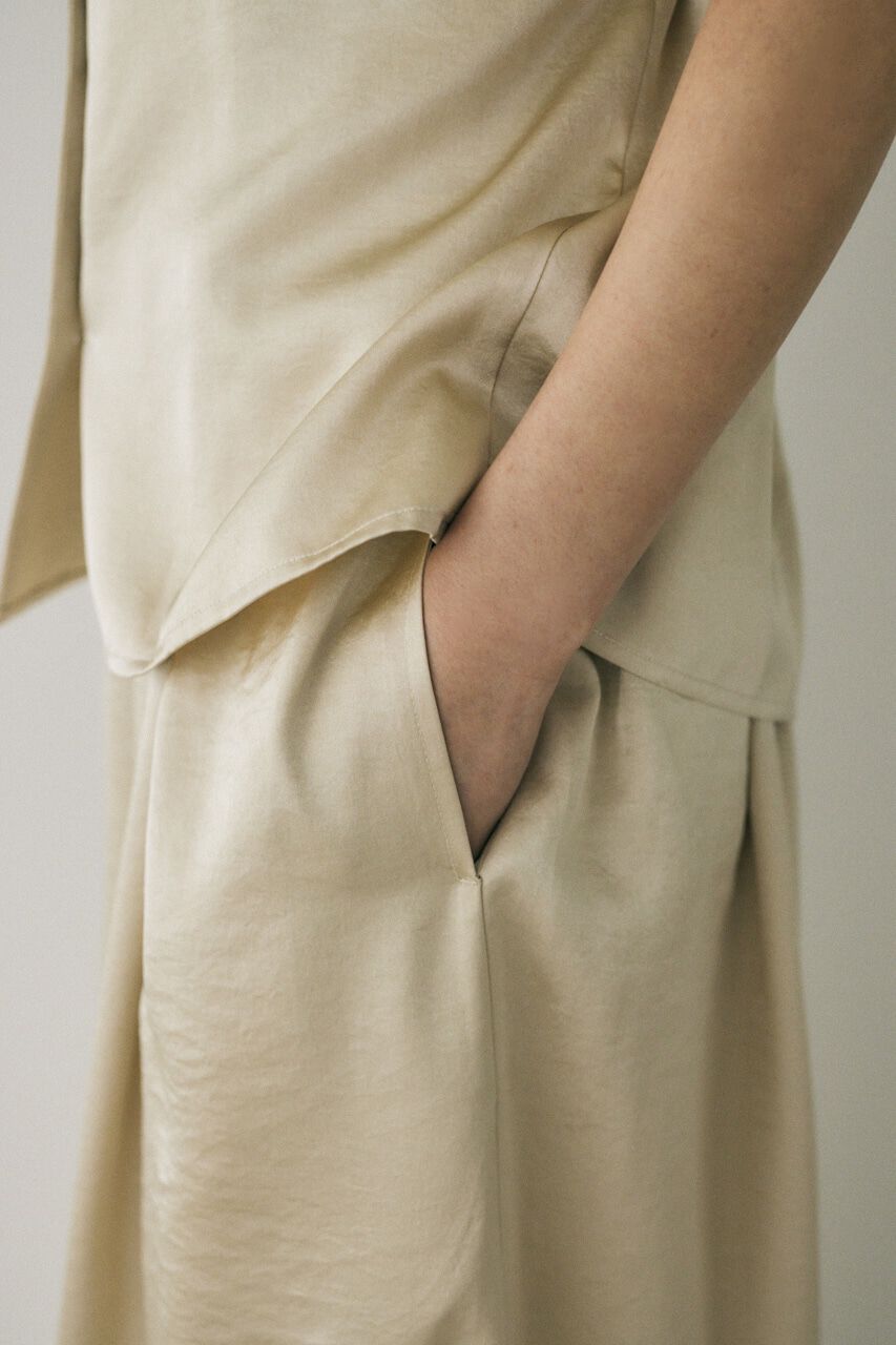 MOUSSY「リサイクルポリエステル使用　フレア分量たっぷりのサテンパンツ」|その他|