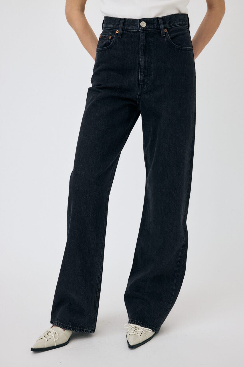 MOUSSY「HIGH WAIST BLACK STRAIGHT」|デニム|